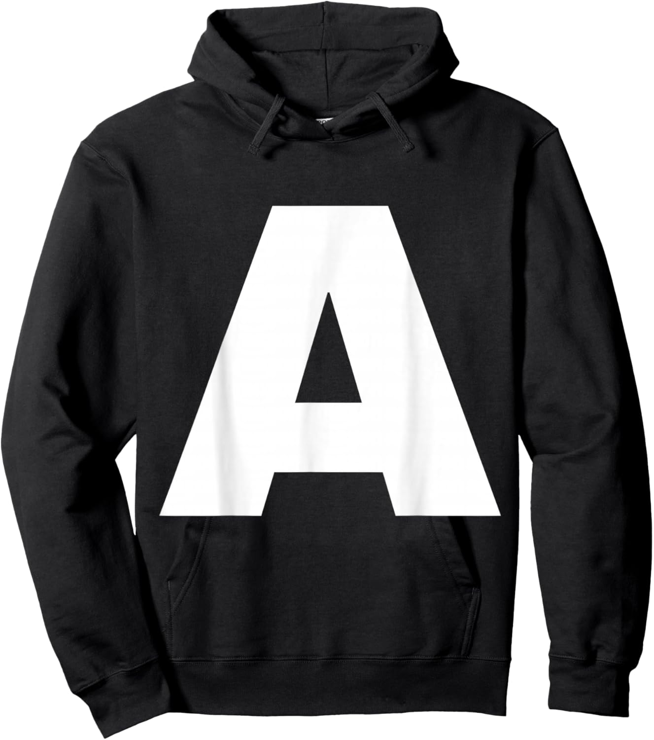 The Letter A Capital Plain White Bold Text Hoodie - Hoodie | Black