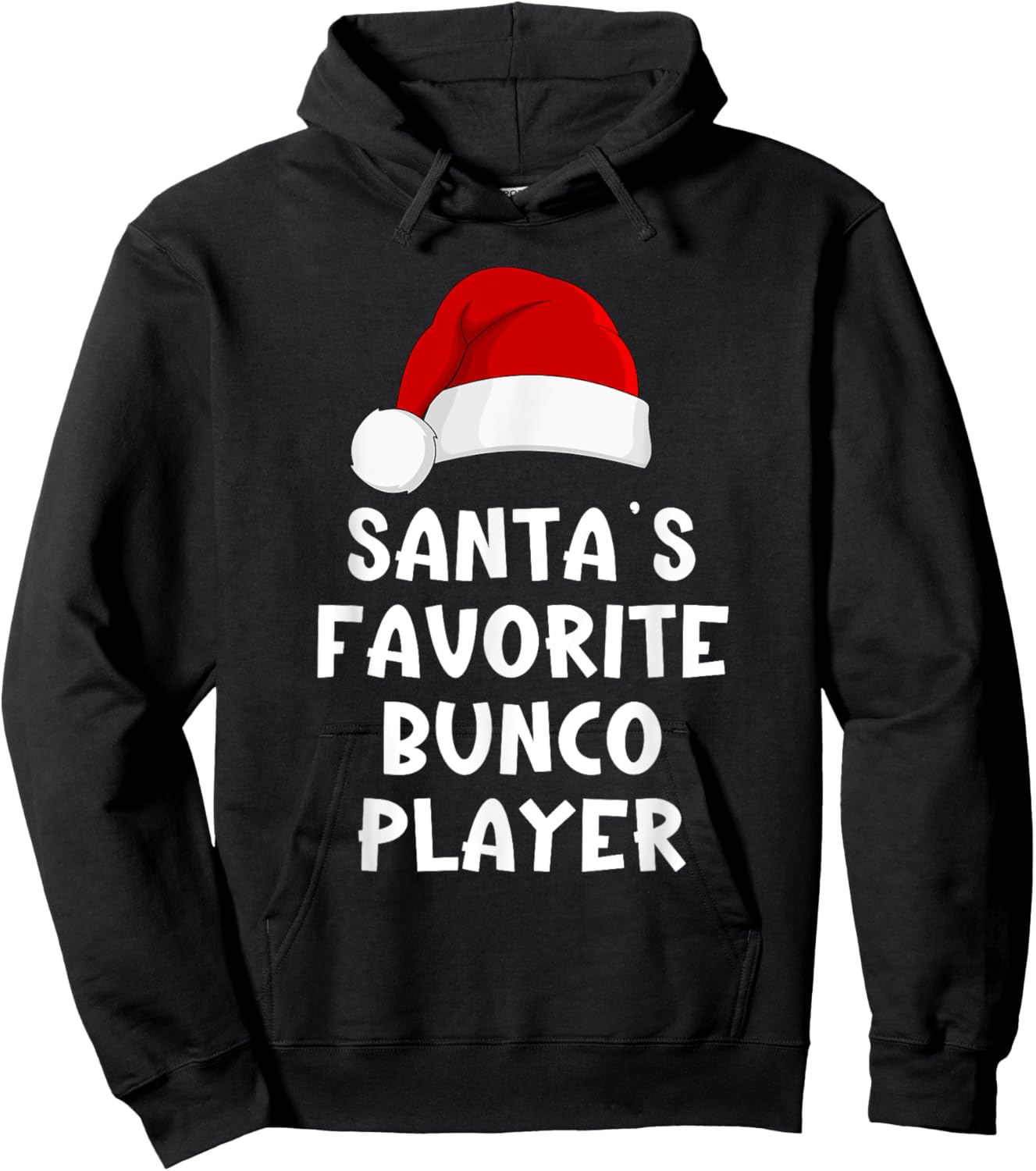 Christmas Santa's Favorite Bunco Player Funny Dice Bunko Hoodie - Hoodie | Black