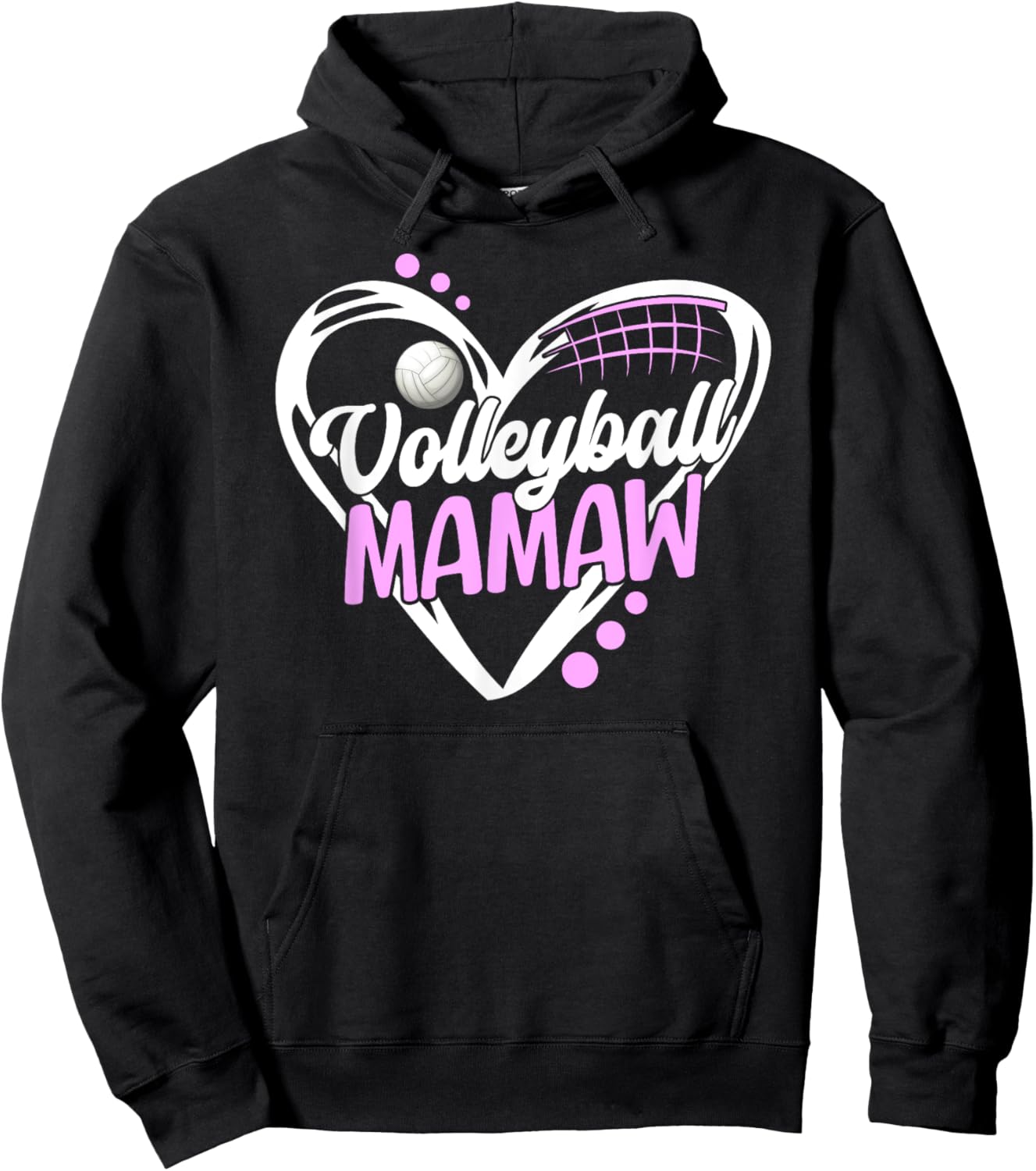 Volleyball Mamaw Heart Mamaw Of A Volleyball Player Mamaw Hoodie - Hoodie | Black
