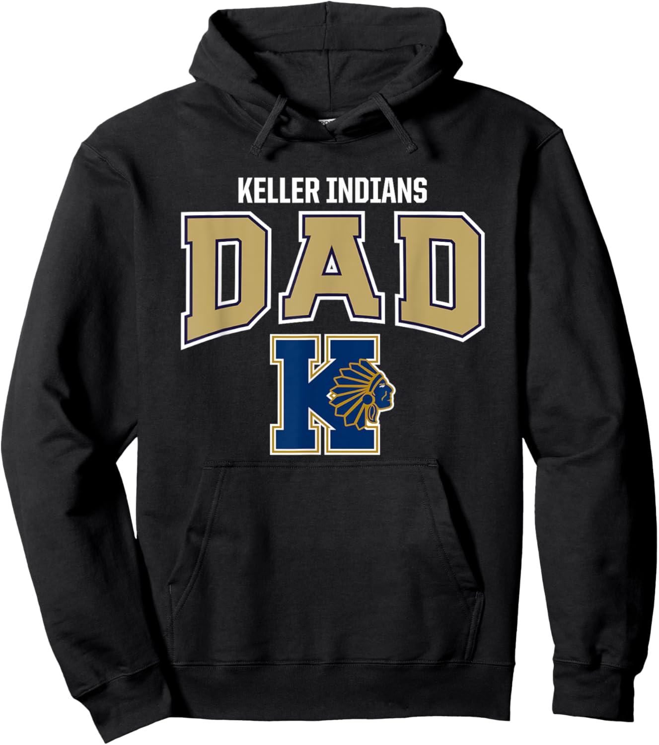 Keller Indians Logo Dad HS Hoodie - Hoodie | Black