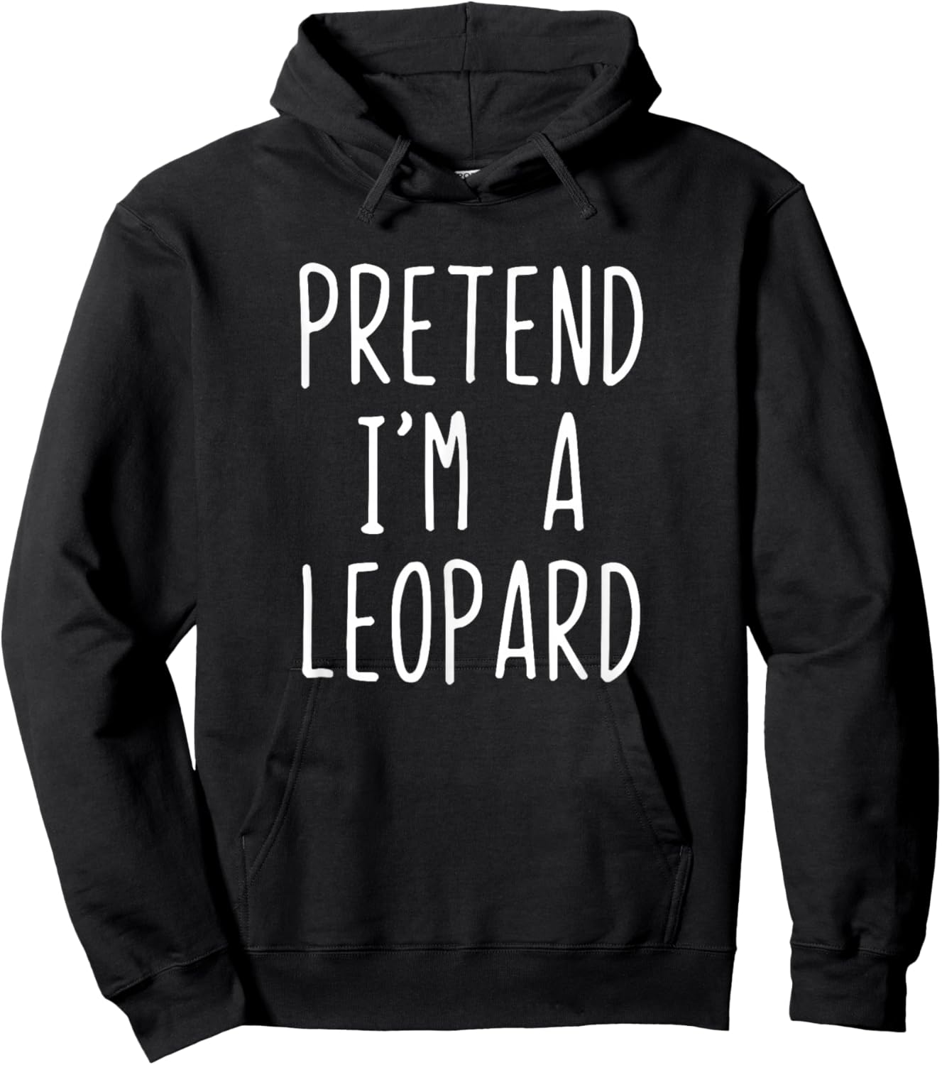 Pretend I'm A Leopard Costume Halloween Lazy Adult Kids Hoodie - Hoodie | Black