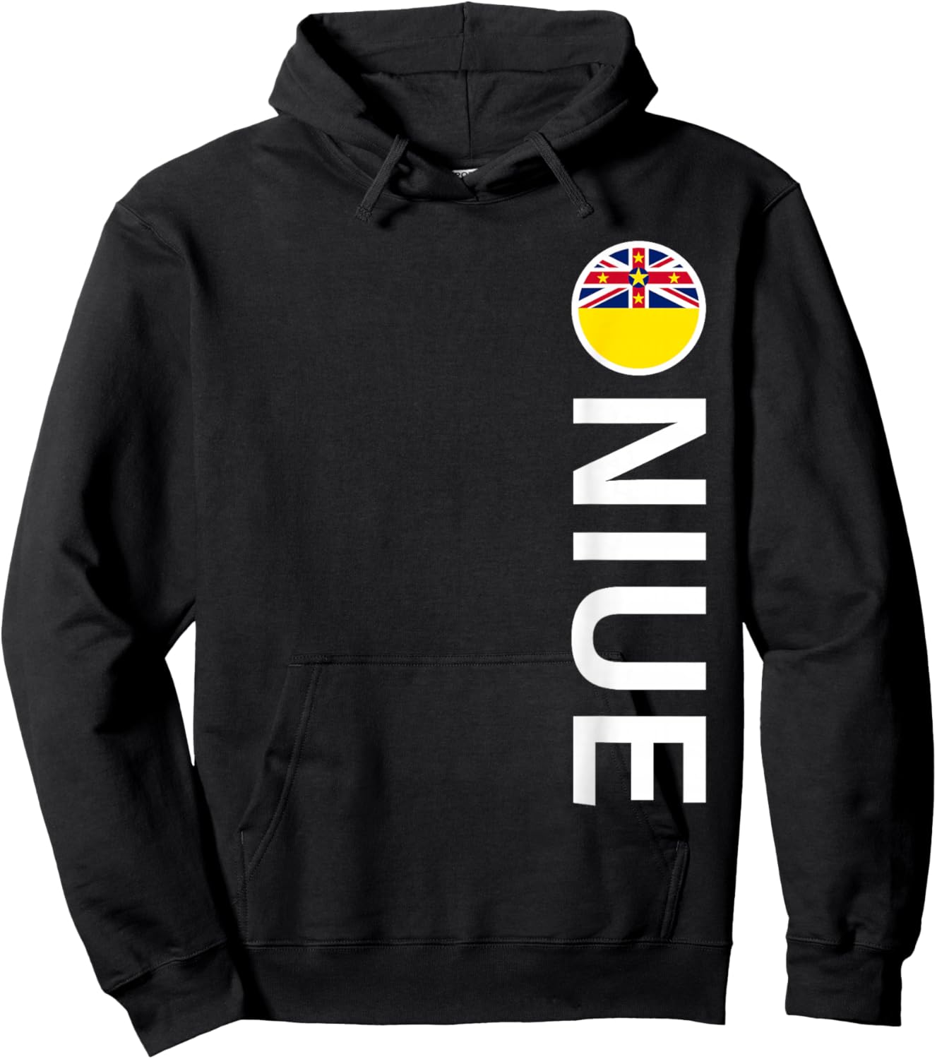 Niue Flag Vertical Hoodie - Hoodie | Black
