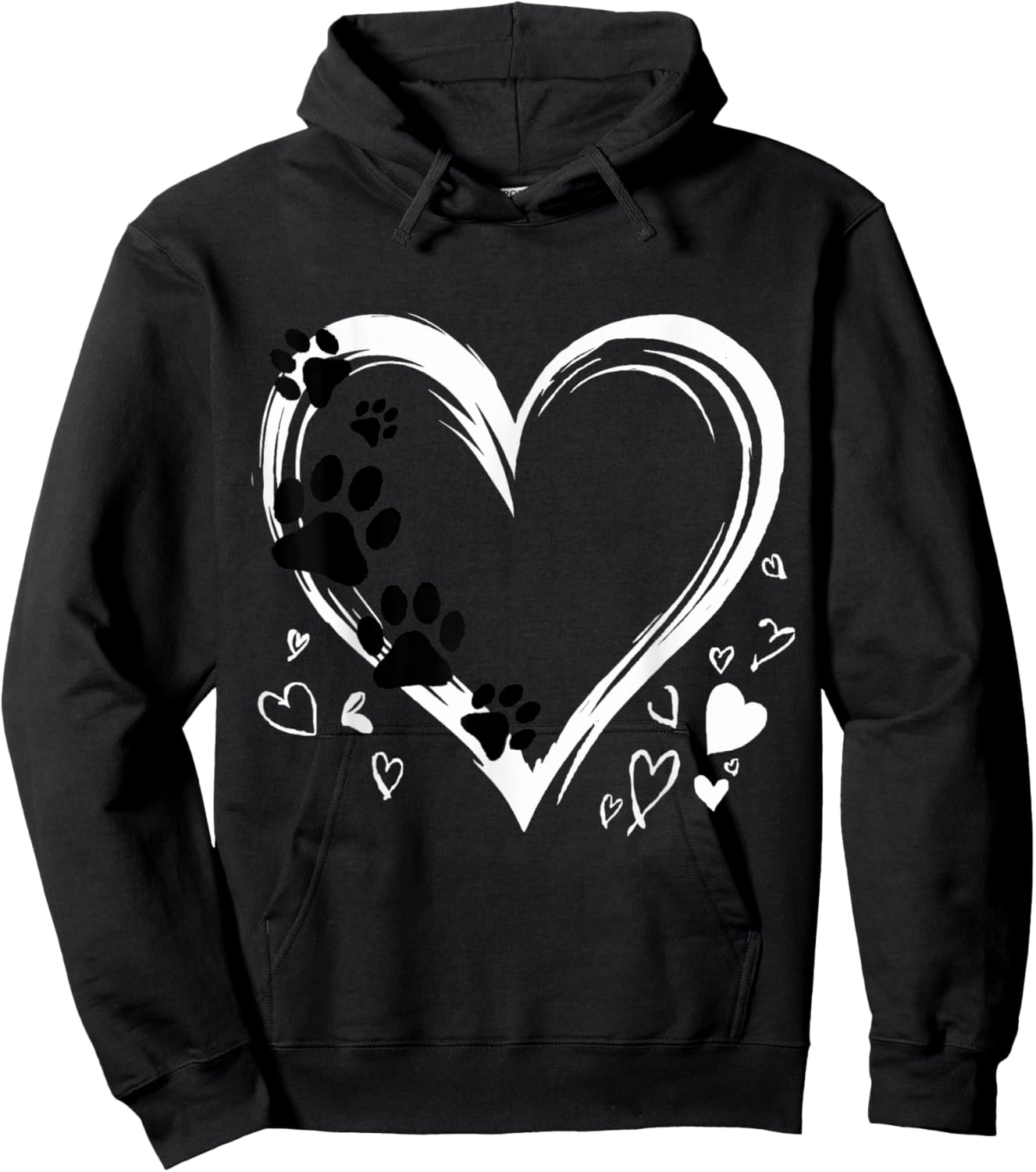 Heart Dog Lover Design - Walking the Dog Hoodie - Hoodie | Black