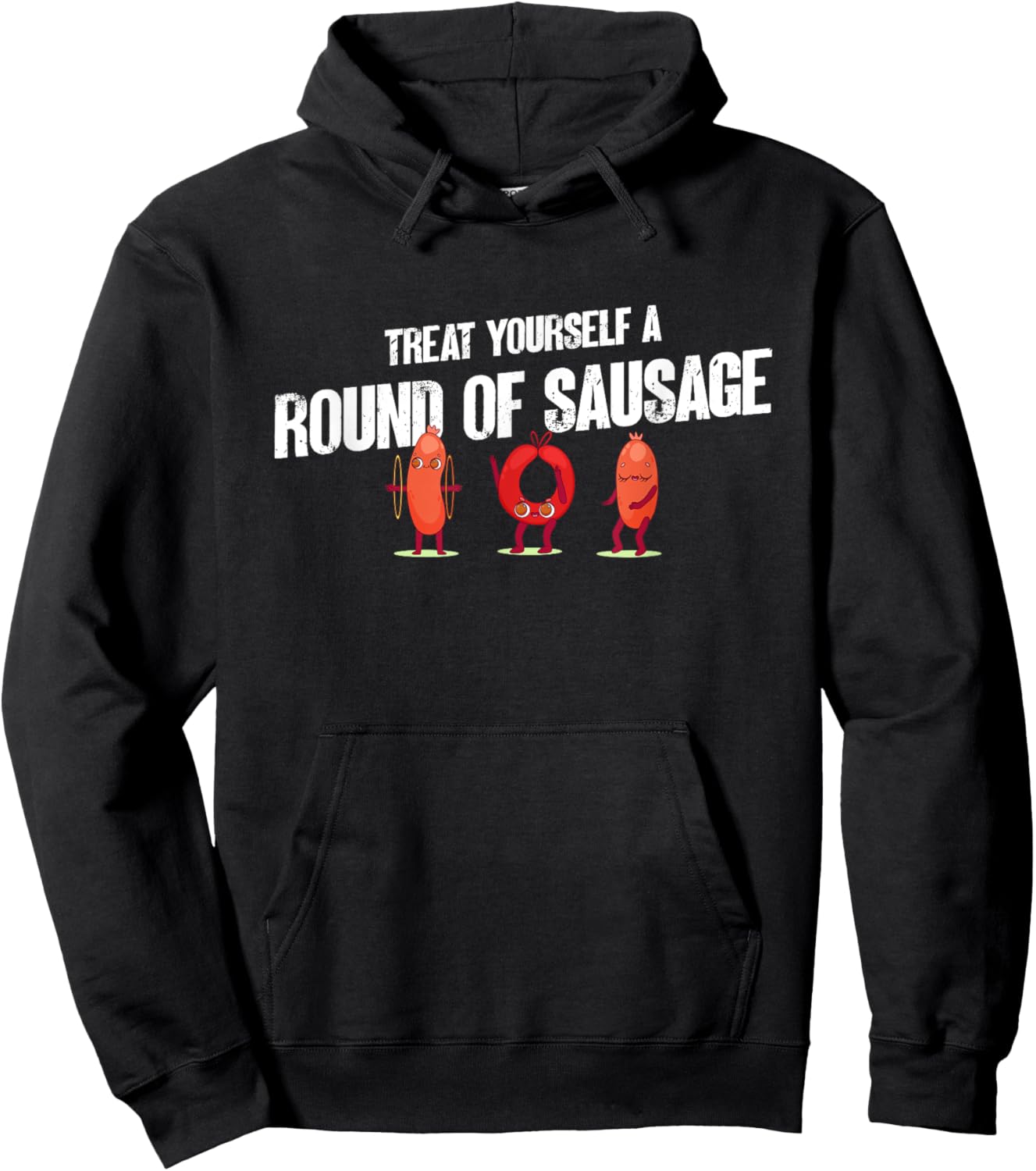 Treat Yourself A Round Of Sausage Funny Humor Thanksgiving Hoodie - Hoodie | Black