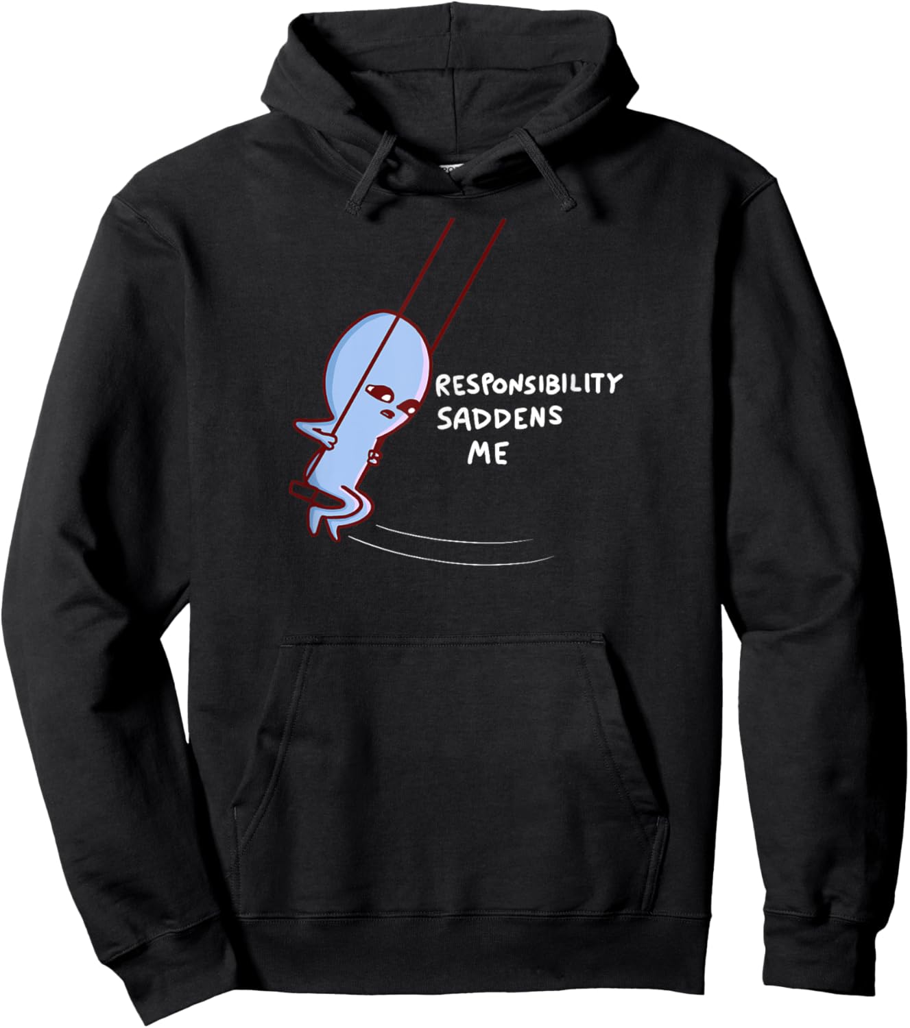 Threadless Nathan W. Pyle Responsibility Saddens Me Graphic Hoodie - Hoodie | Black