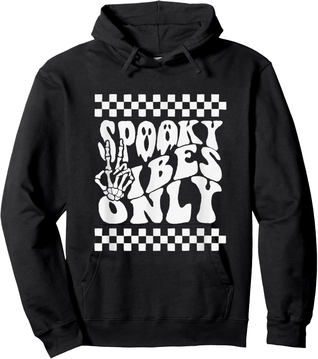 Spooky Vibes Only Halloween Retro Ghosts 80s Party Hoodie - Hoodie | Black