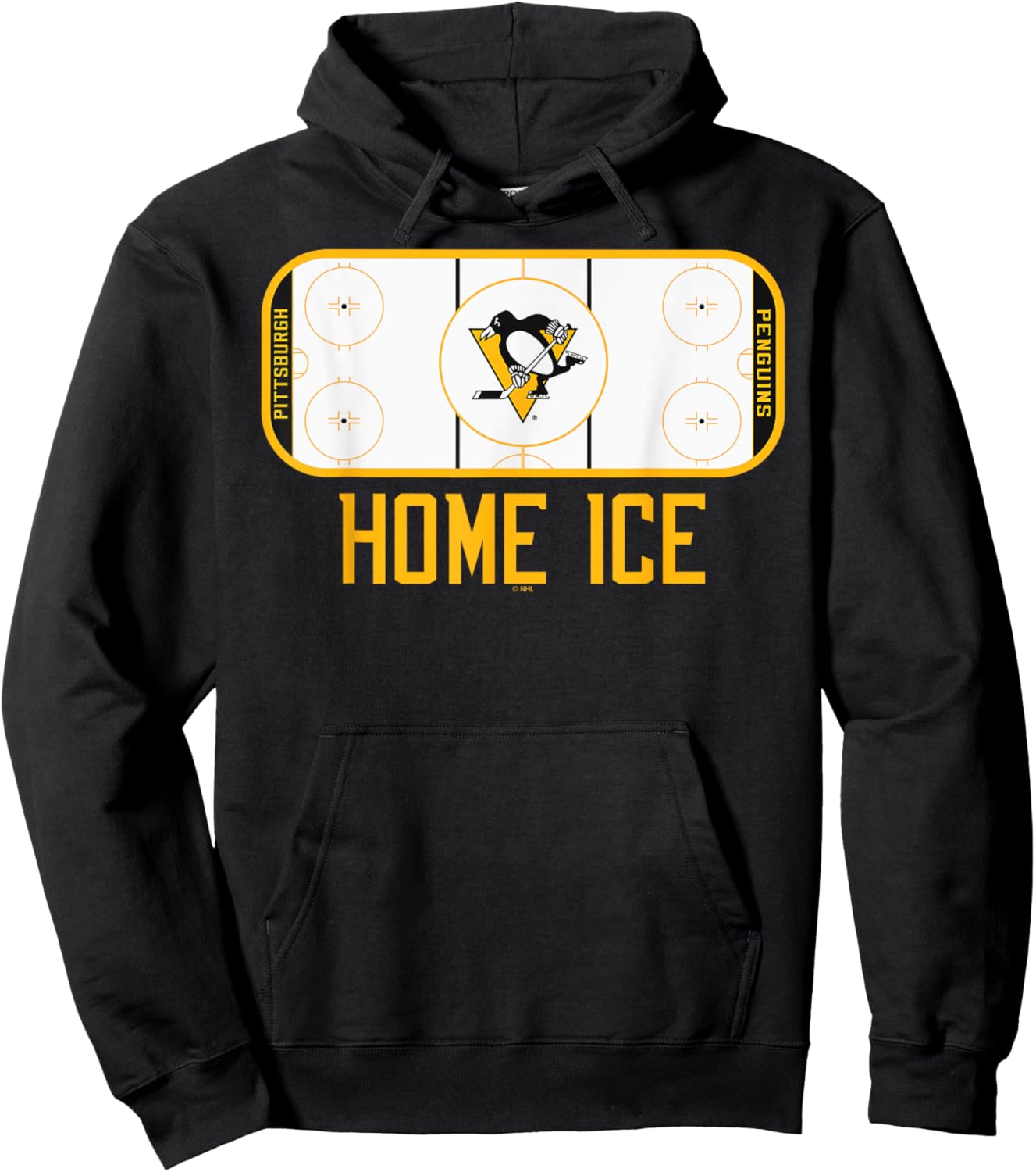 Pittsburgh Penguins Home Ice Dark Heather Hoodie - Hoodie | Black