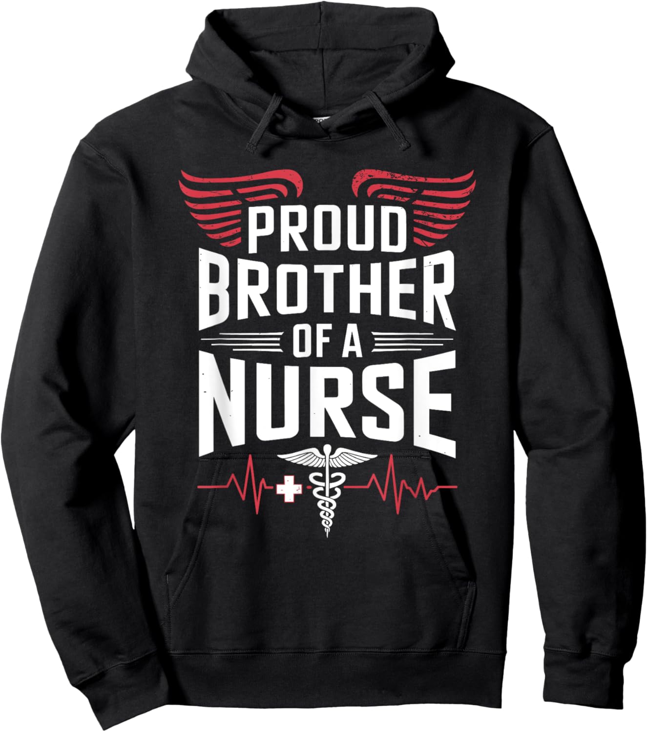 Proud Nurse Brother Proud Brother Of A Nurse, Nurse Sister Hoodie - Hoodie | Black