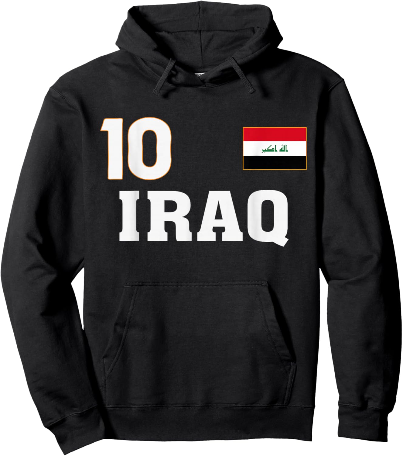 Iraq Flag Number 10 Shield Emblem National Pride Hoodie - Hoodie | Black
