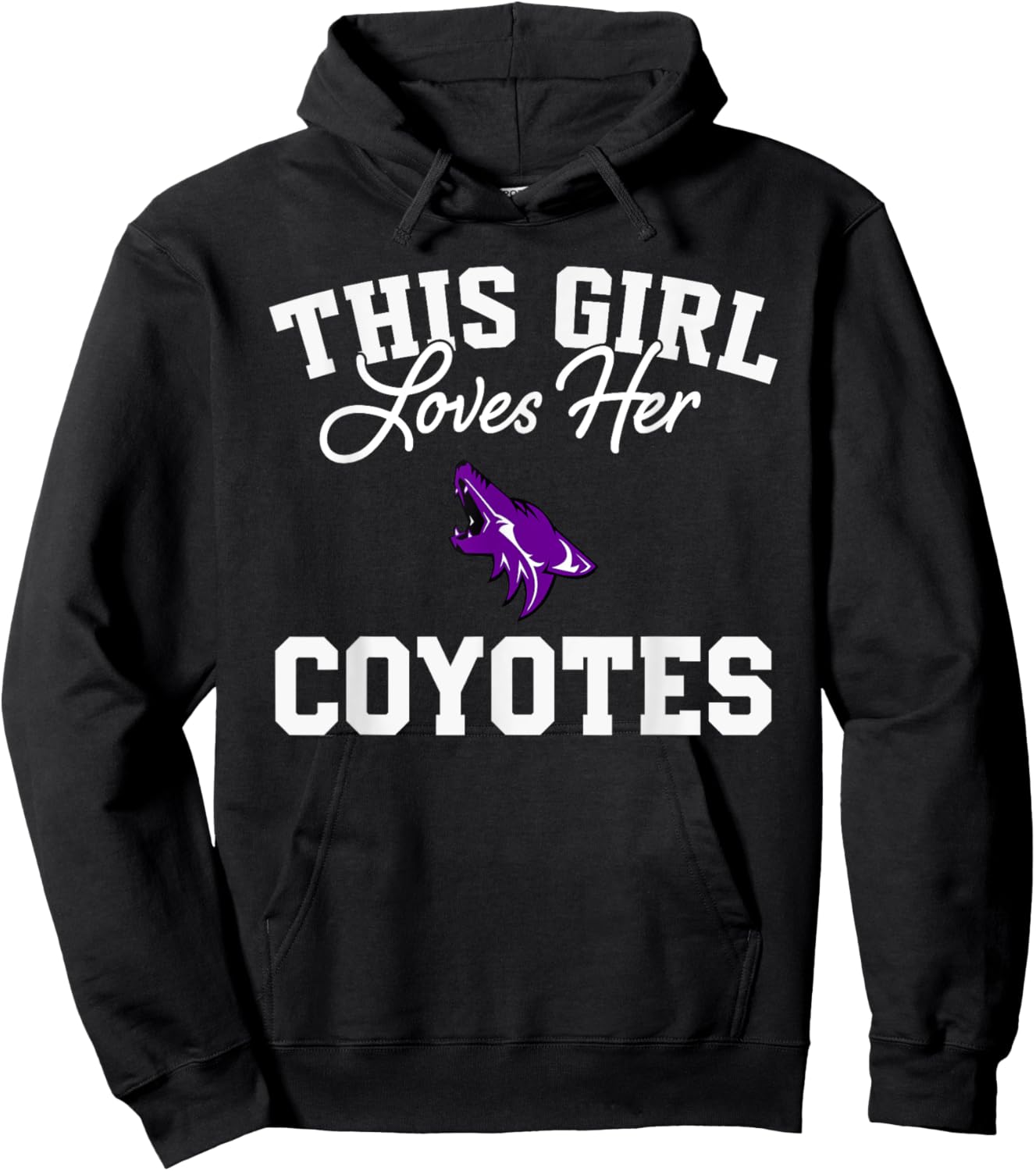 Anna Coyotes Logo This Girl Loves Her HS Hoodie - Hoodie | Black