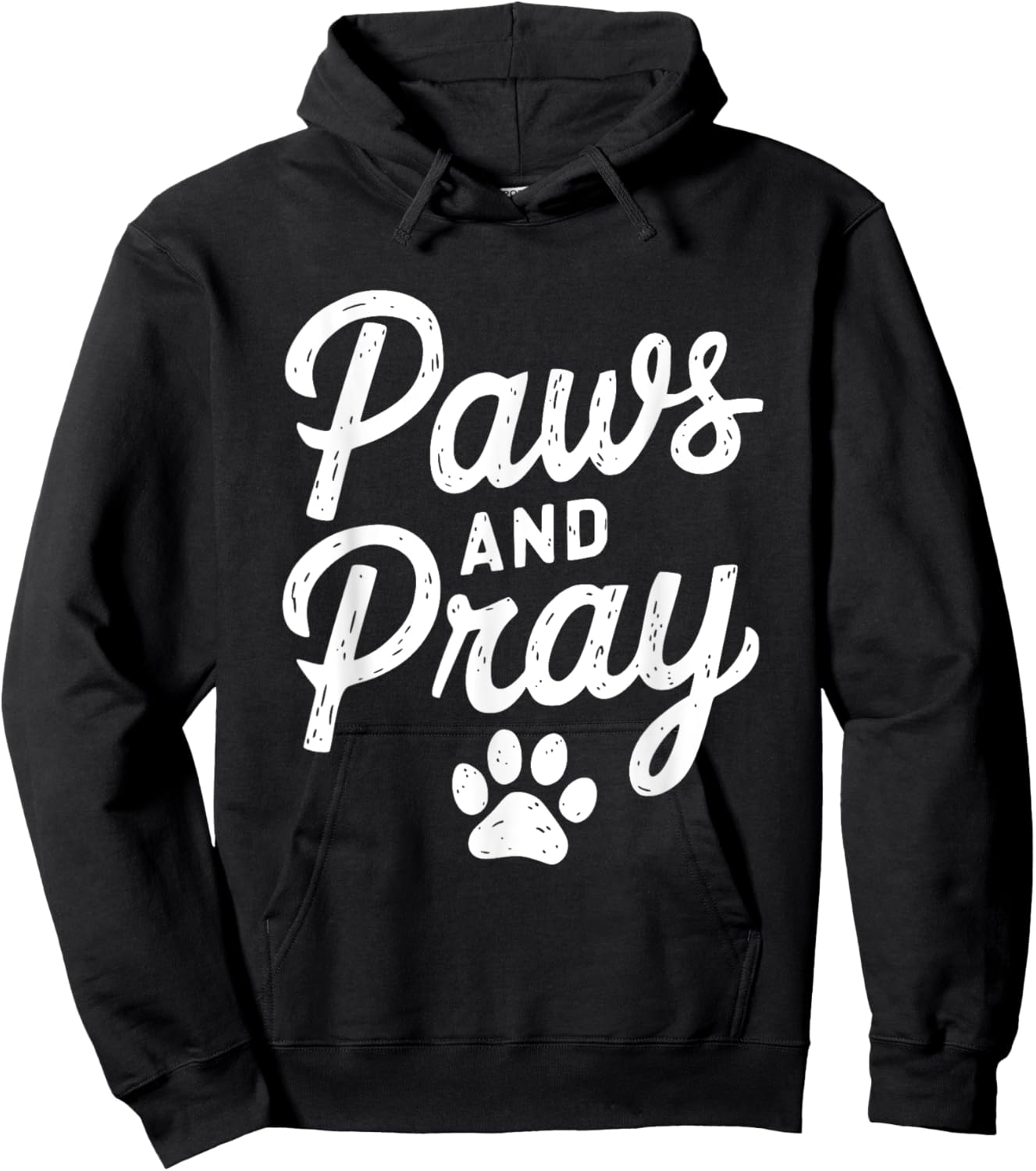Paws And Pray Christian Humor Design Hoodie - Hoodie | Black