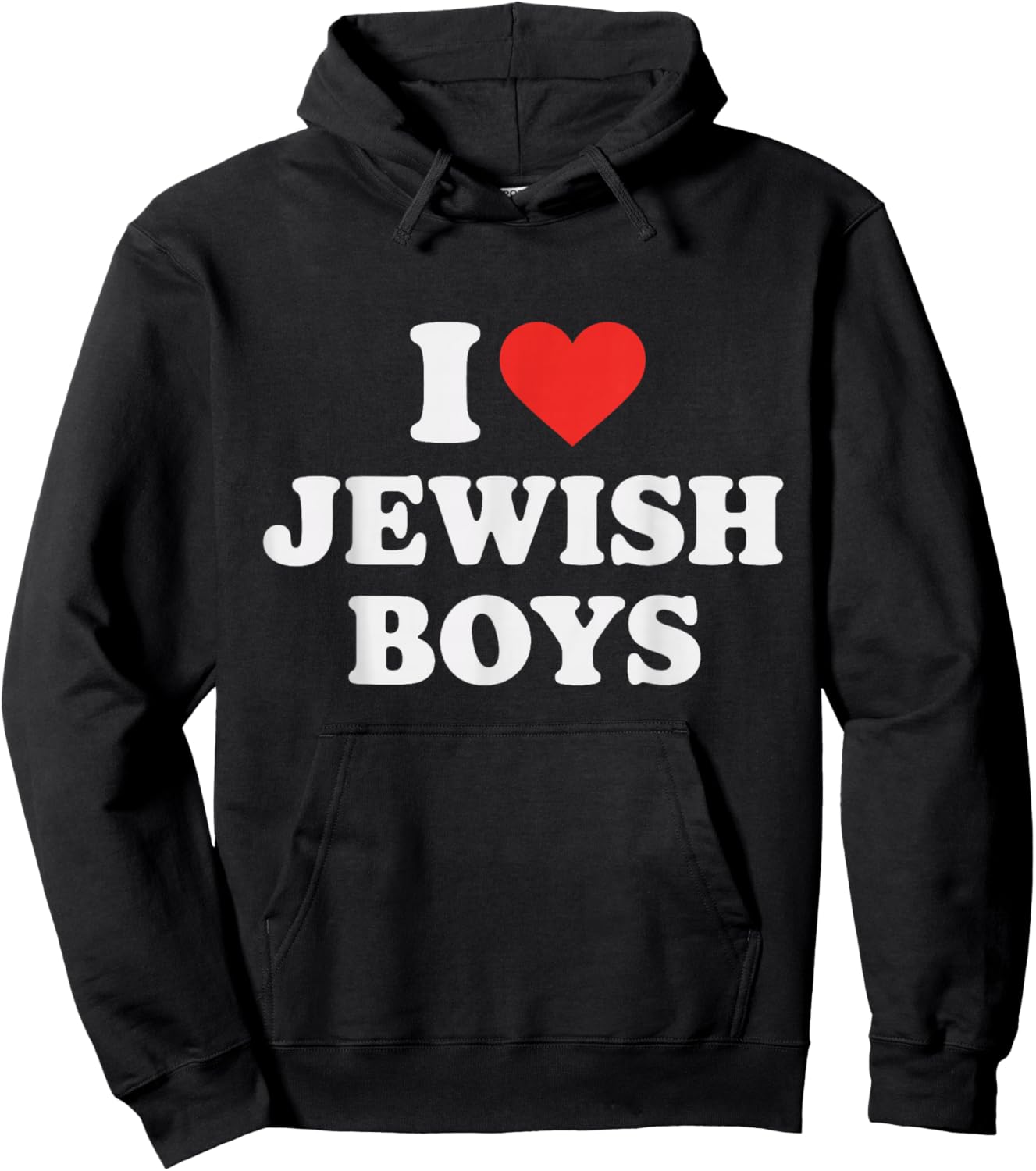 I Love Jewish Boys Girls Family Hoodie - Hoodie | Black