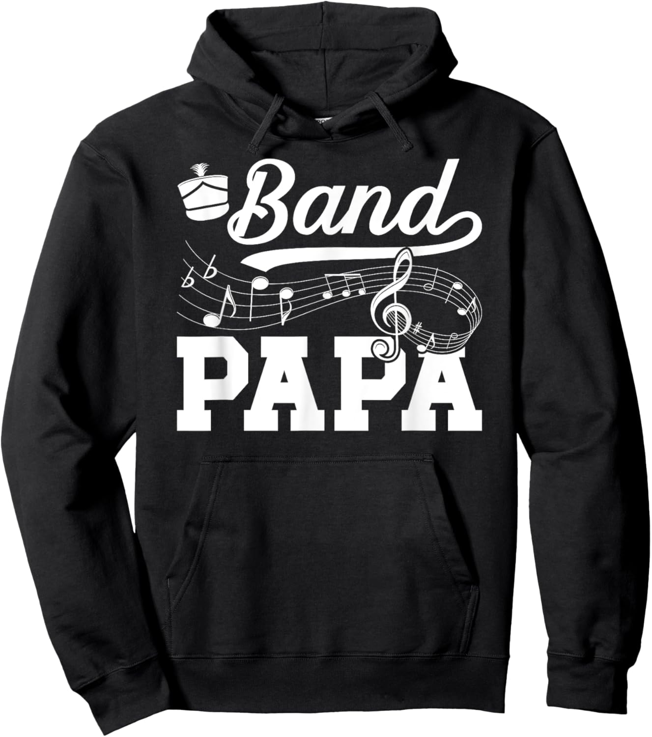 Band Papa Proud Marching Band Papa Grandpa Hoodie - Hoodie | Black