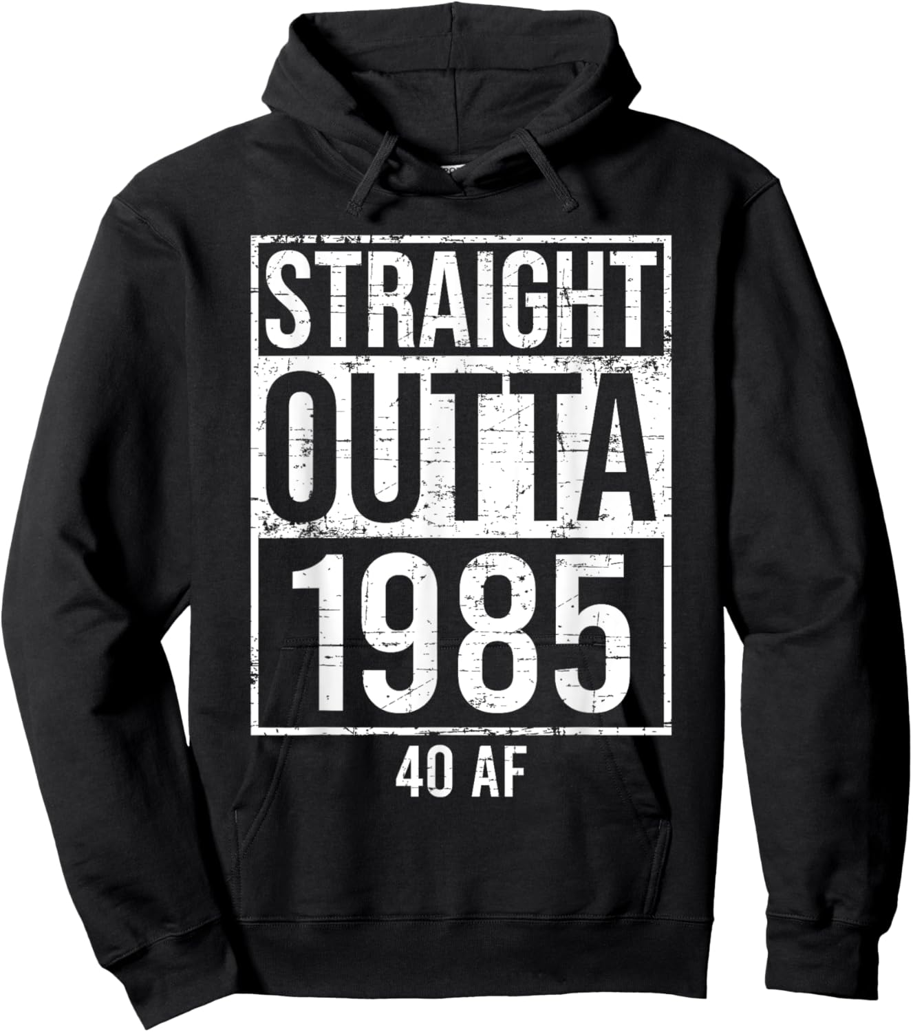 Straight Outta 1985 40 AF Funny 40th Birthday Gag Gift Party Hoodie - Hoodie | Black