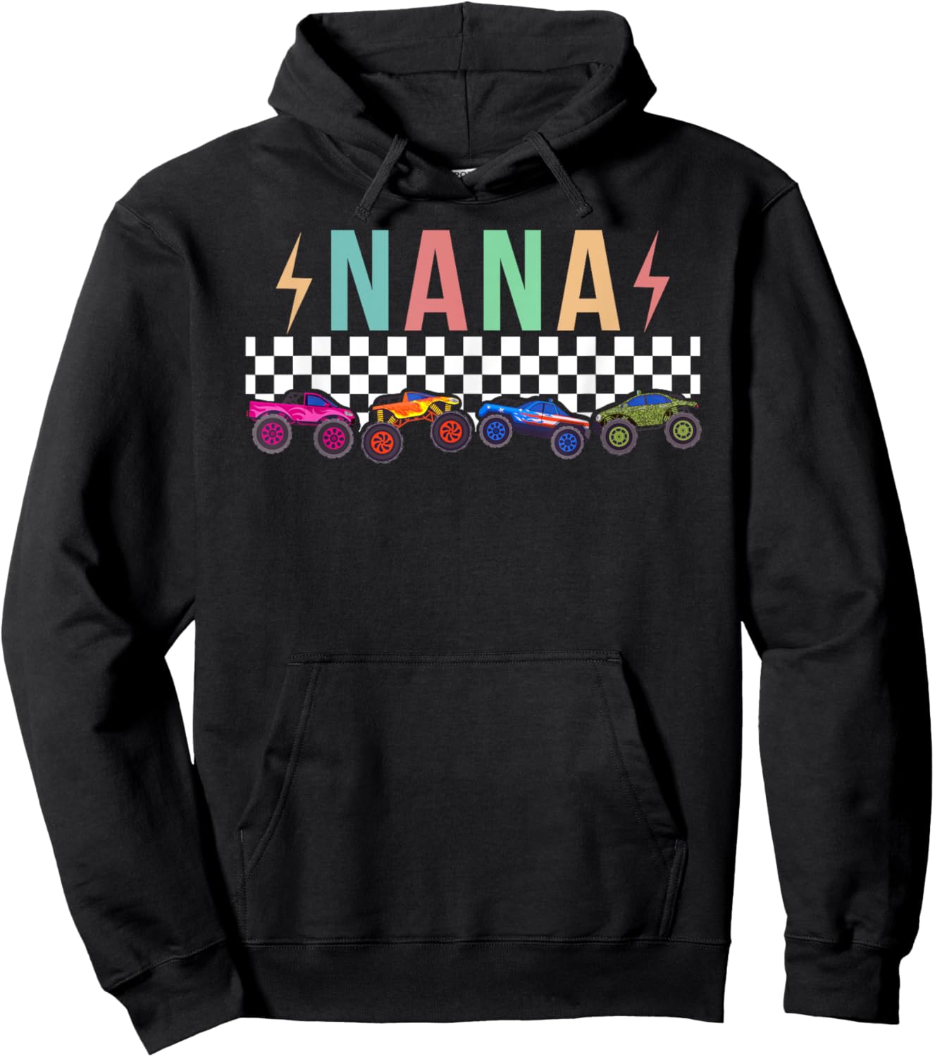 Nana Monster Truck Nana Grandma Proud Monster Truck Nana Hoodie - Hoodie | Black