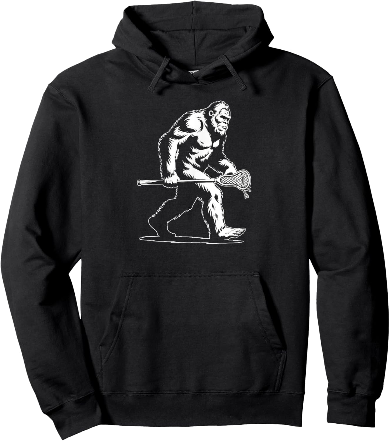 Sasquatch Lax Bigfoot Lacrosse Stick Vintage 80s Hoodie - Hoodie | Black