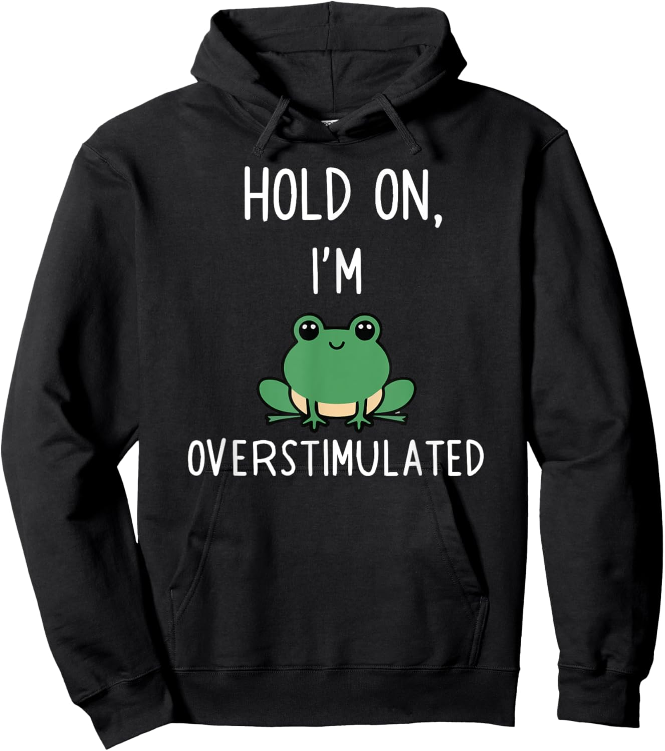Hold On Partner I'm Overstimulated Hoodie - Hoodie | Black
