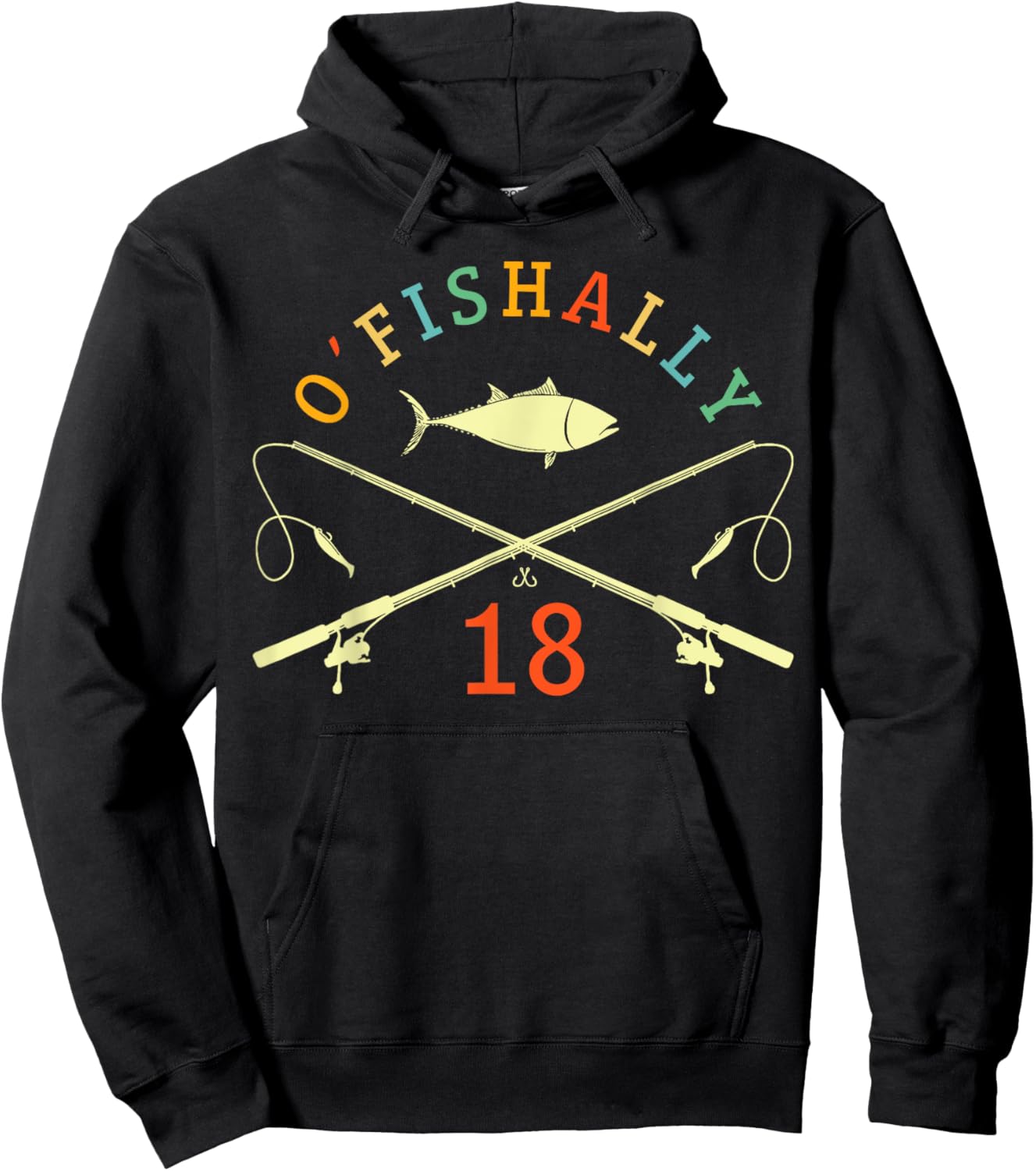 O-Fishally 18 Years Old Fisherman 18th Birthday Fishing Hoodie - Hoodie | Black