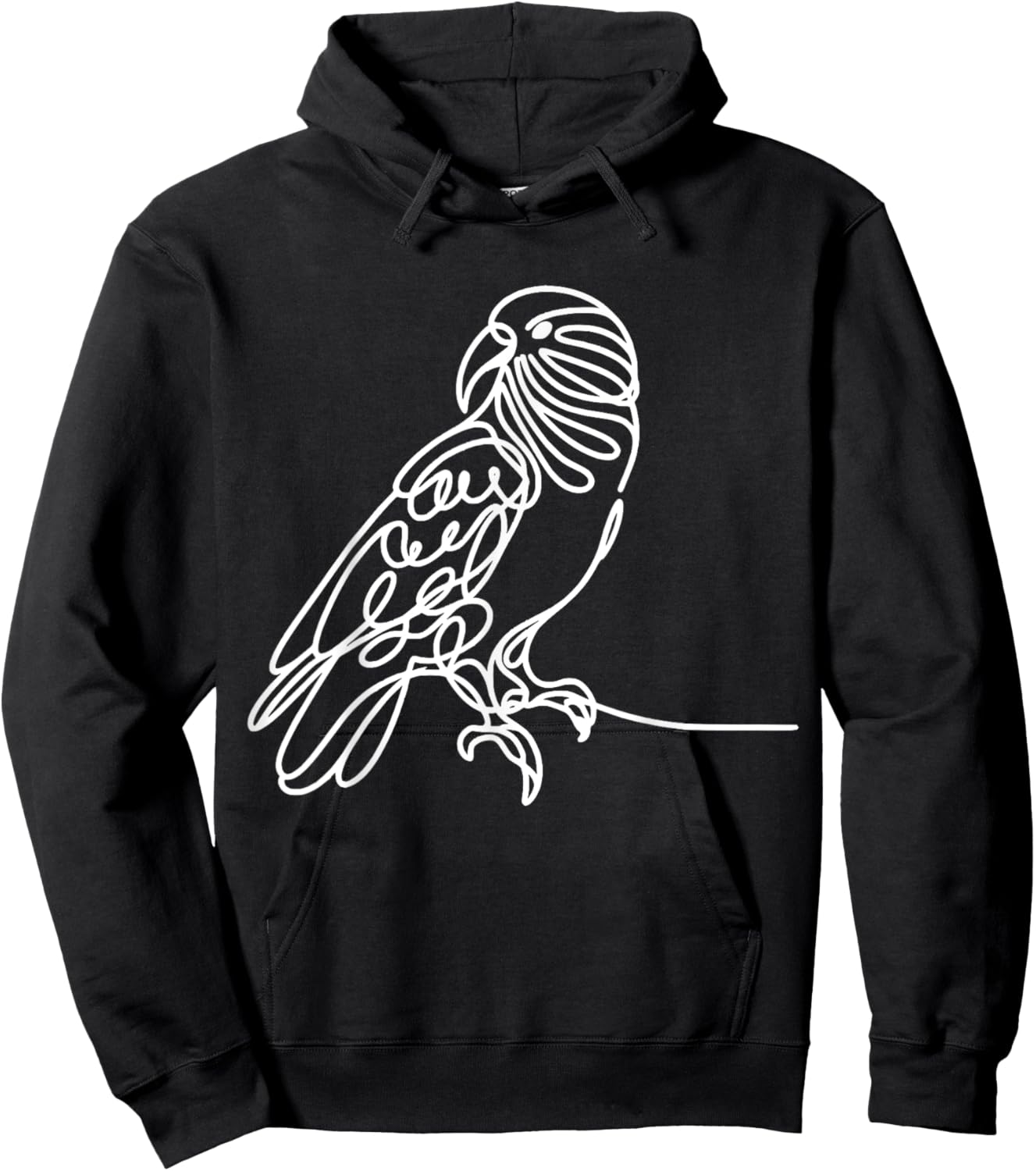 Line Art Bird & Ornithologist Kea Hoodie - Hoodie | Black