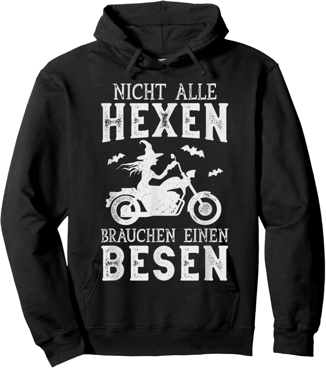 Biker Frau Motorradfahrerin Hexe Motorrad Hoodie - Hoodie | Black