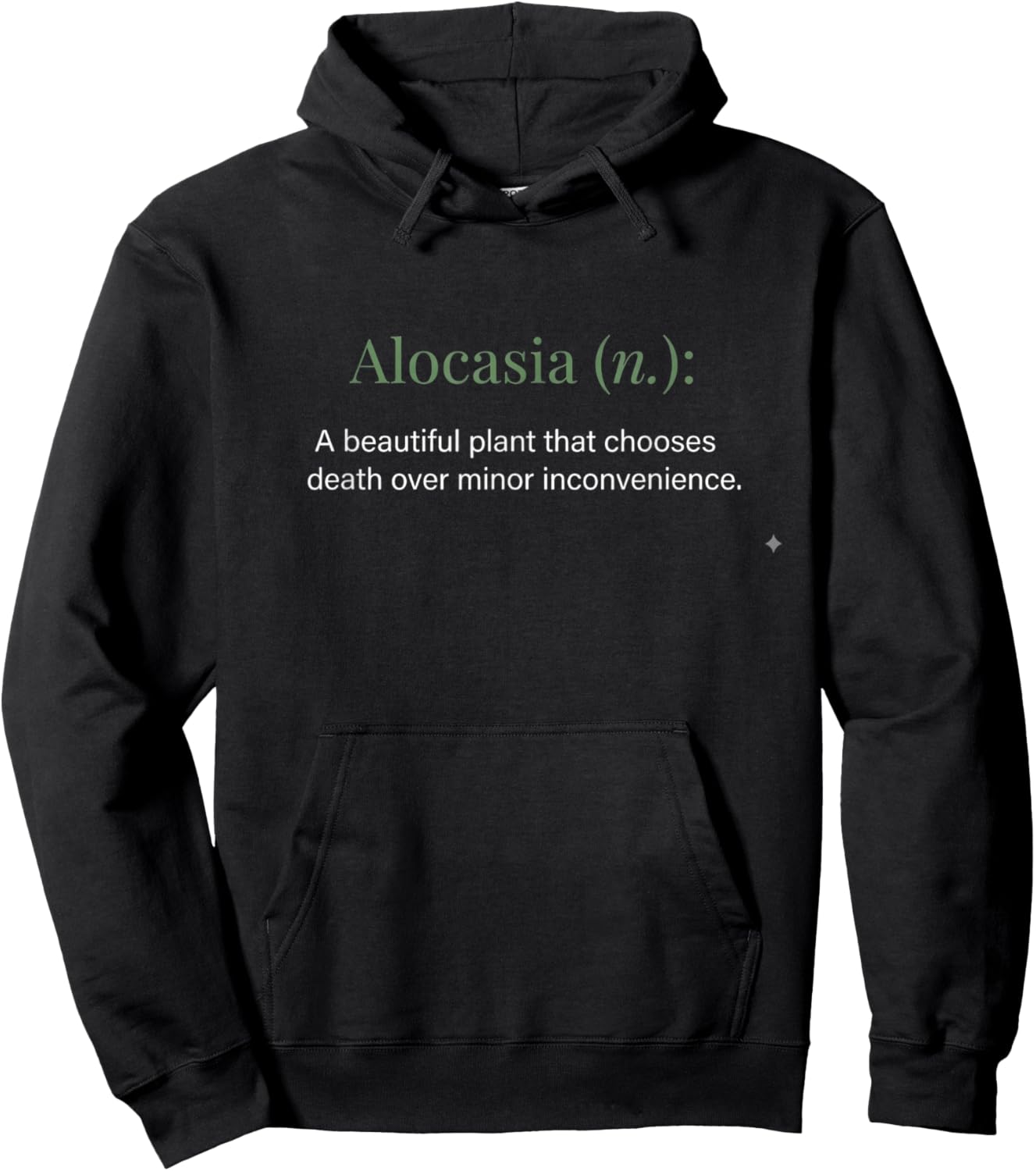 Funny Alocasia Definition Plant Lover Houseplant Humor Hoodie - Hoodie | Black
