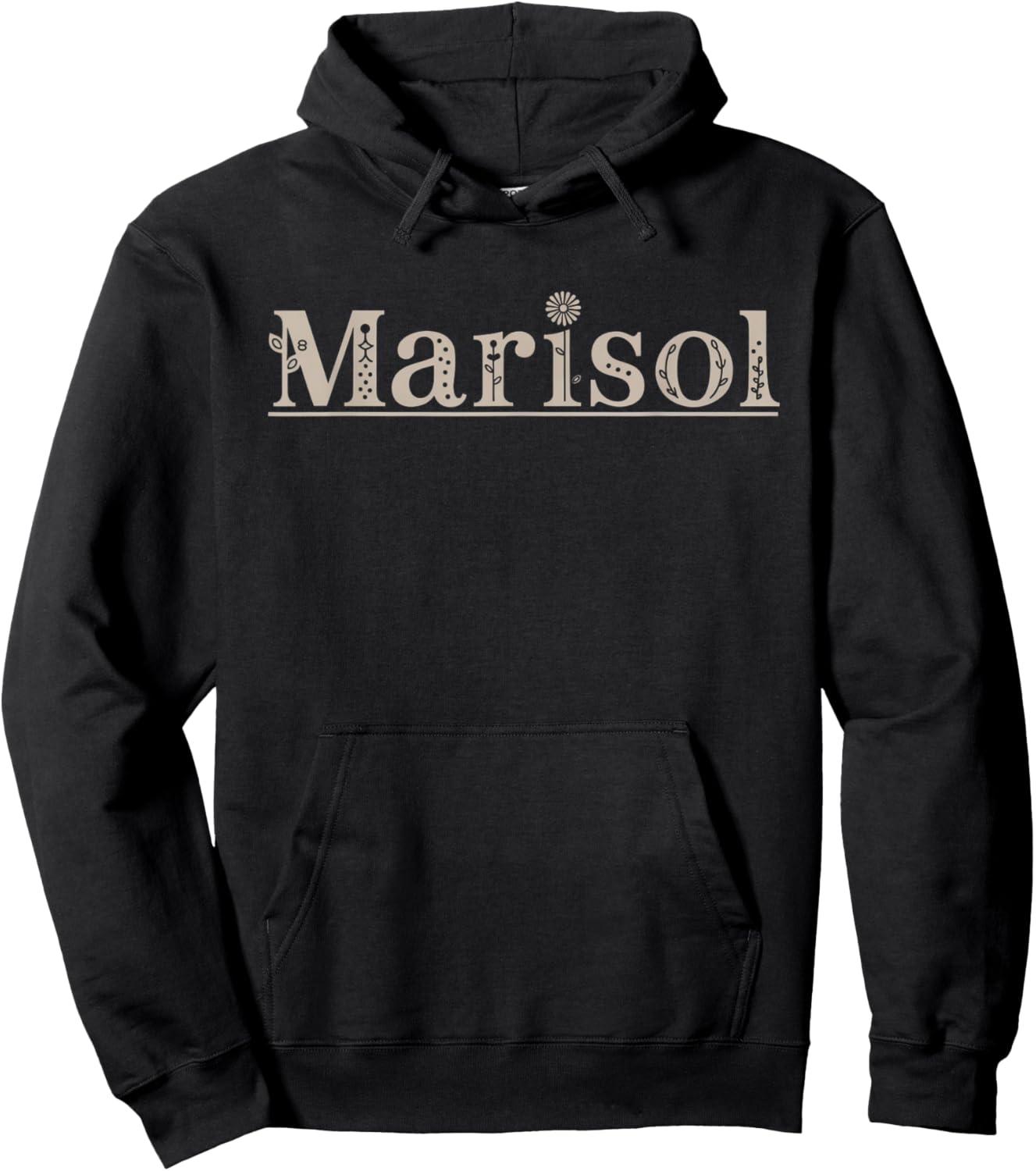 Marisol Name Custom Flower Personalized Botanical Women Kid Hoodie - Hoodie | Black
