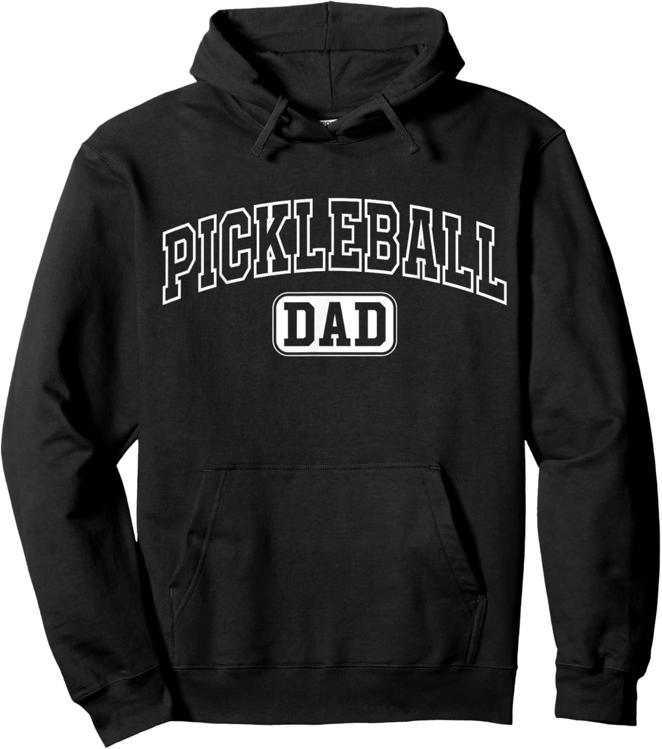 Pickleball Dad Funny Athletic Lettering Fathers Day Player Hoodie - Hoodie | Black
