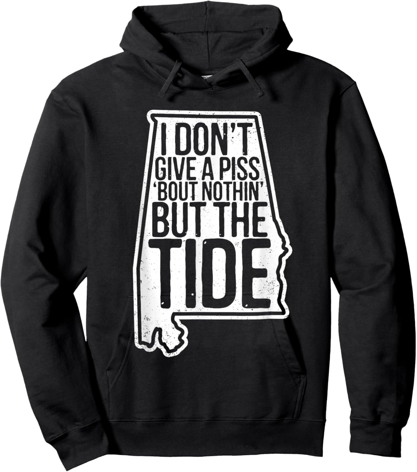 I Don’t Give A Piss About Nothing But The Tide Funny Label Hoodie - Hoodie | Black