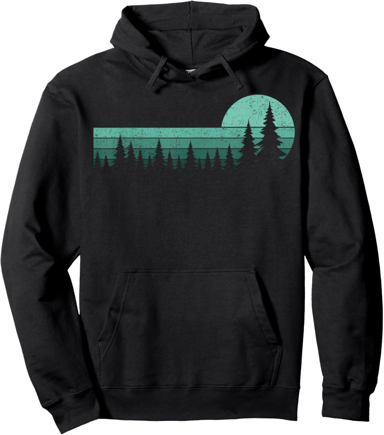 Trees Wildlife Nature Vintage Forest Woman Girl Hoodie - Hoodie | Black