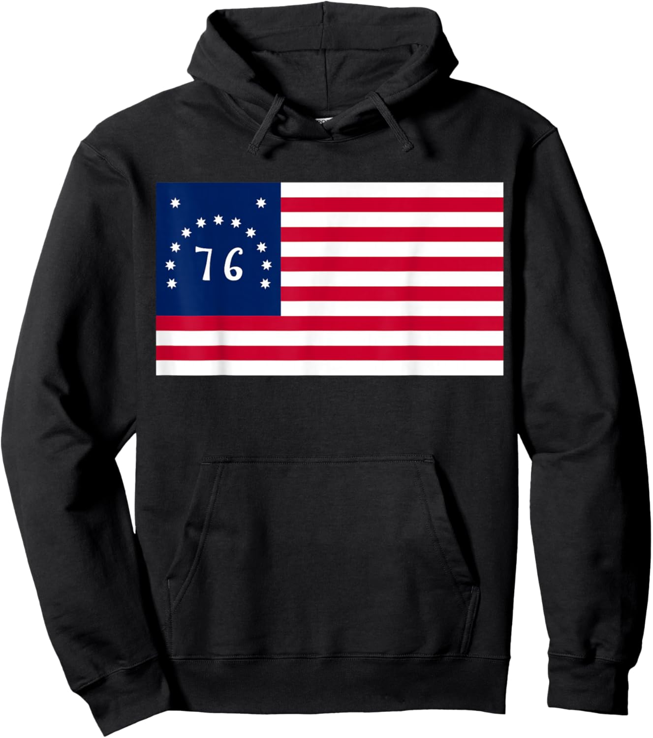 Bennington Flag 76 American Patriot 1776 4th of July USA Hoodie - Hoodie | Black
