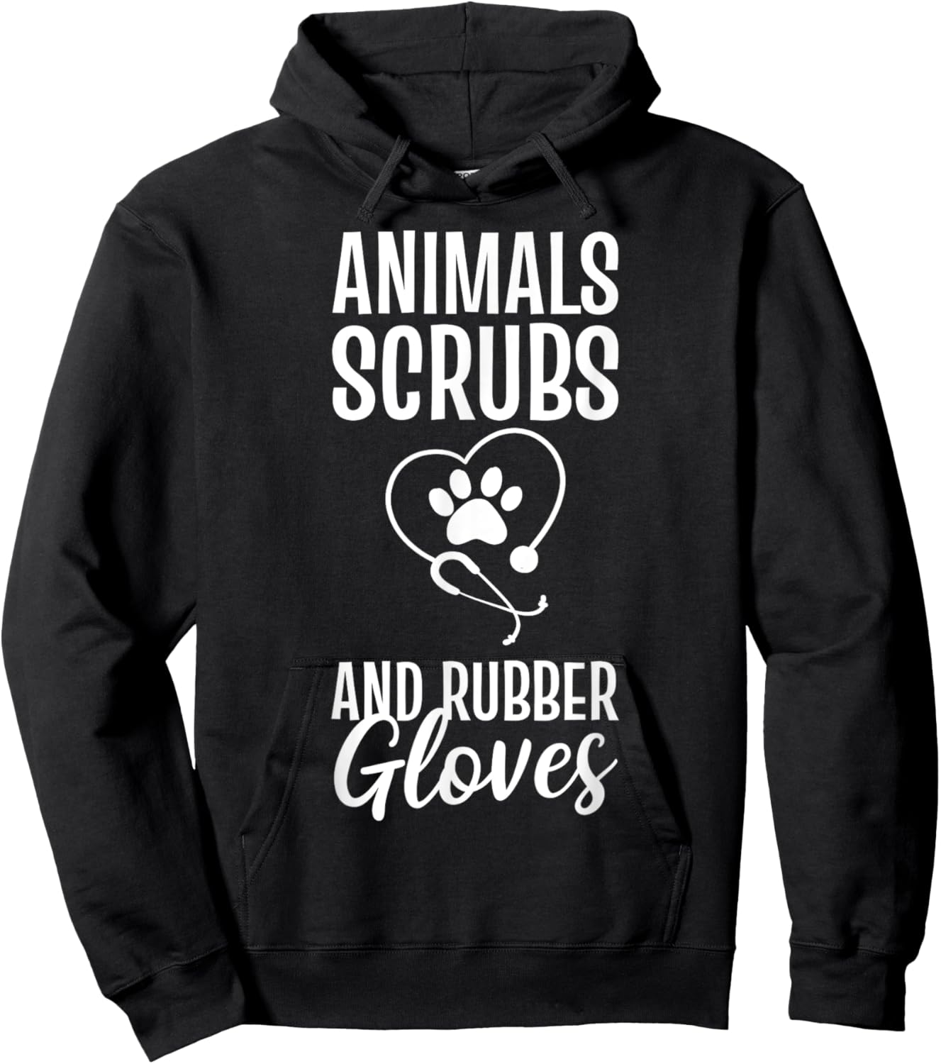 Animals Scrubs And Rubber Gloves Veterinarian Hoodie - Hoodie | Black