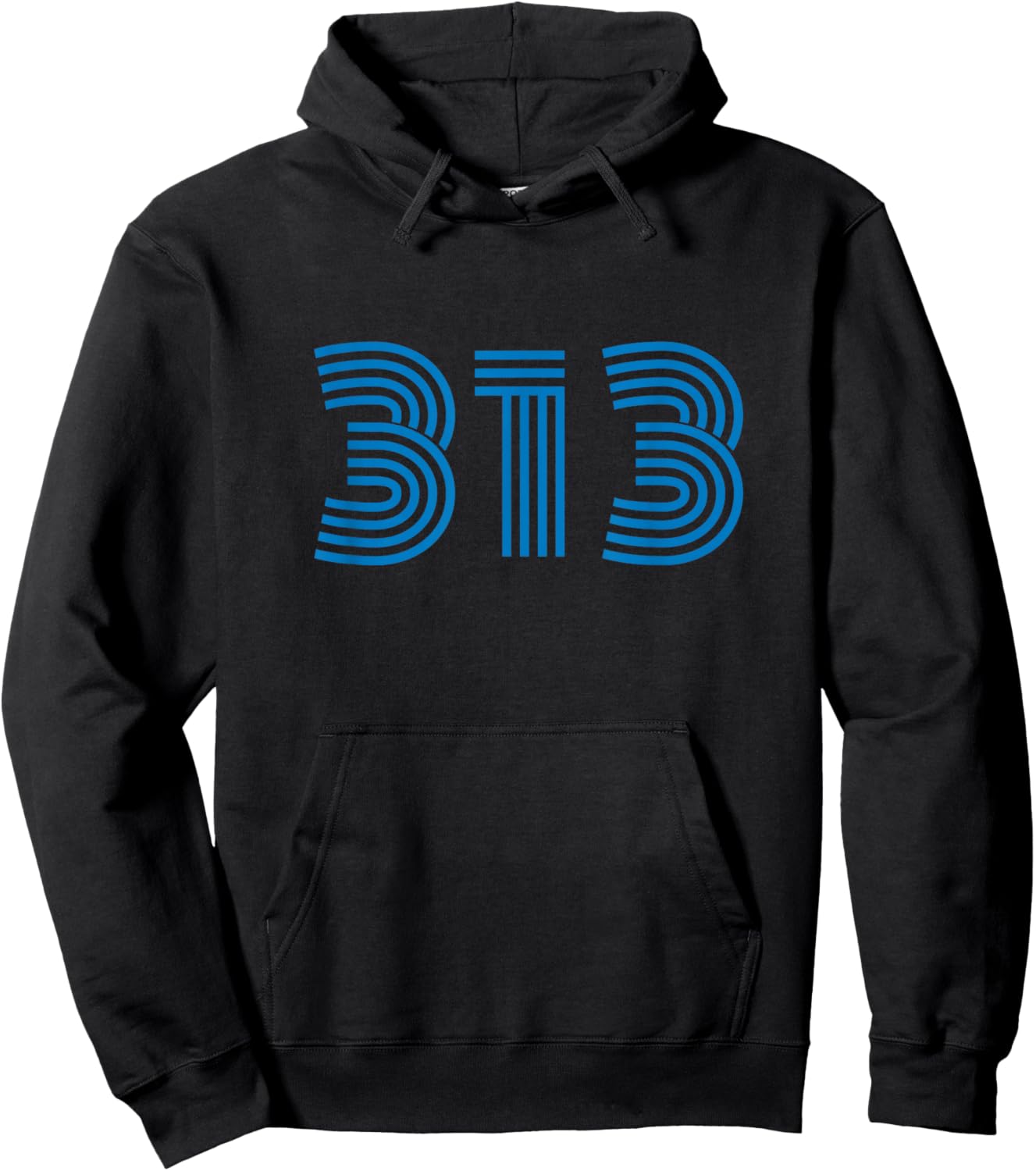 Detroit 313 Area Code Retro Hoodie - Hoodie | Black