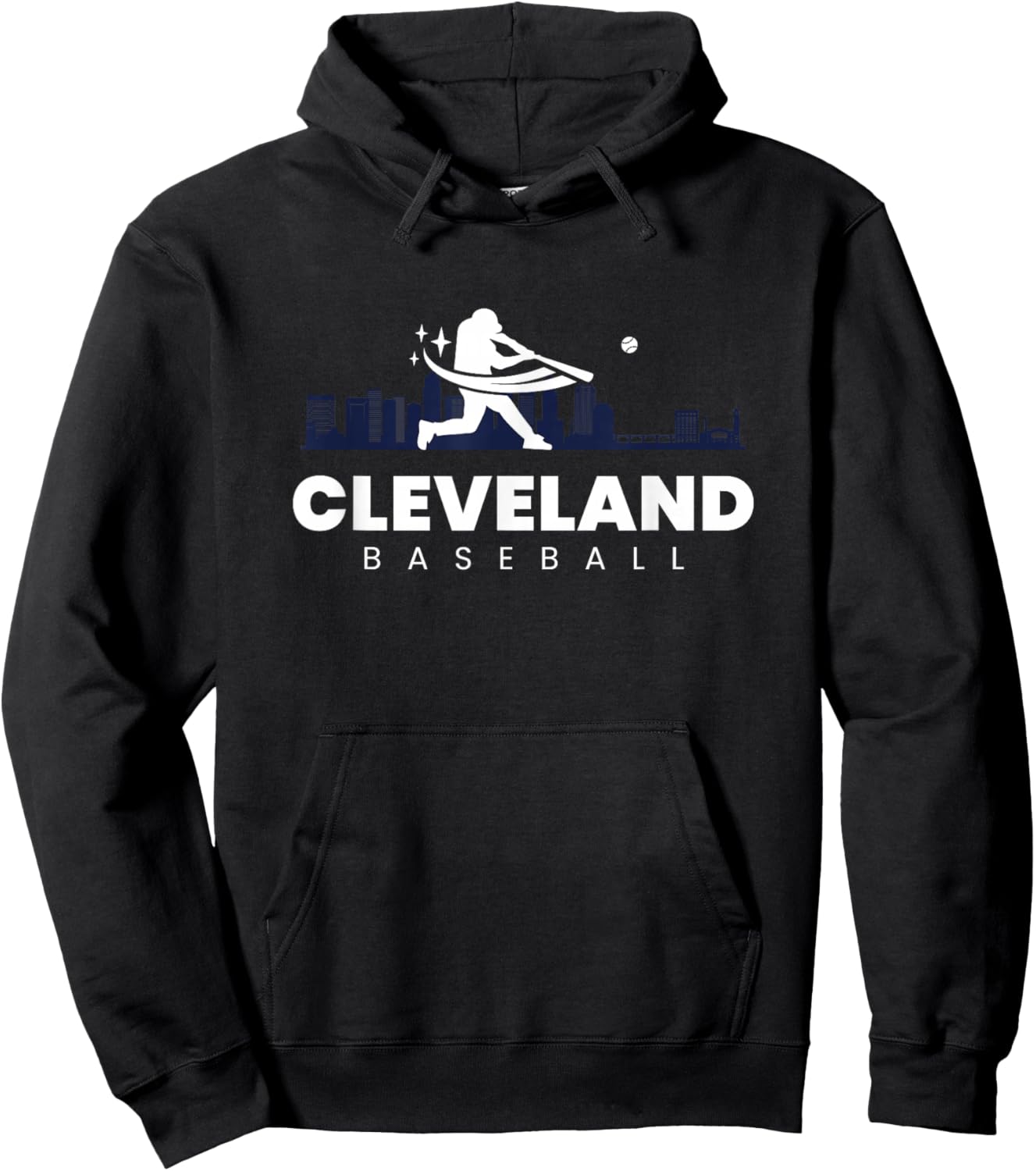 Cleveland Baseball Vintage Minimalist Retro Baseball Lover Hoodie - Hoodie | Black