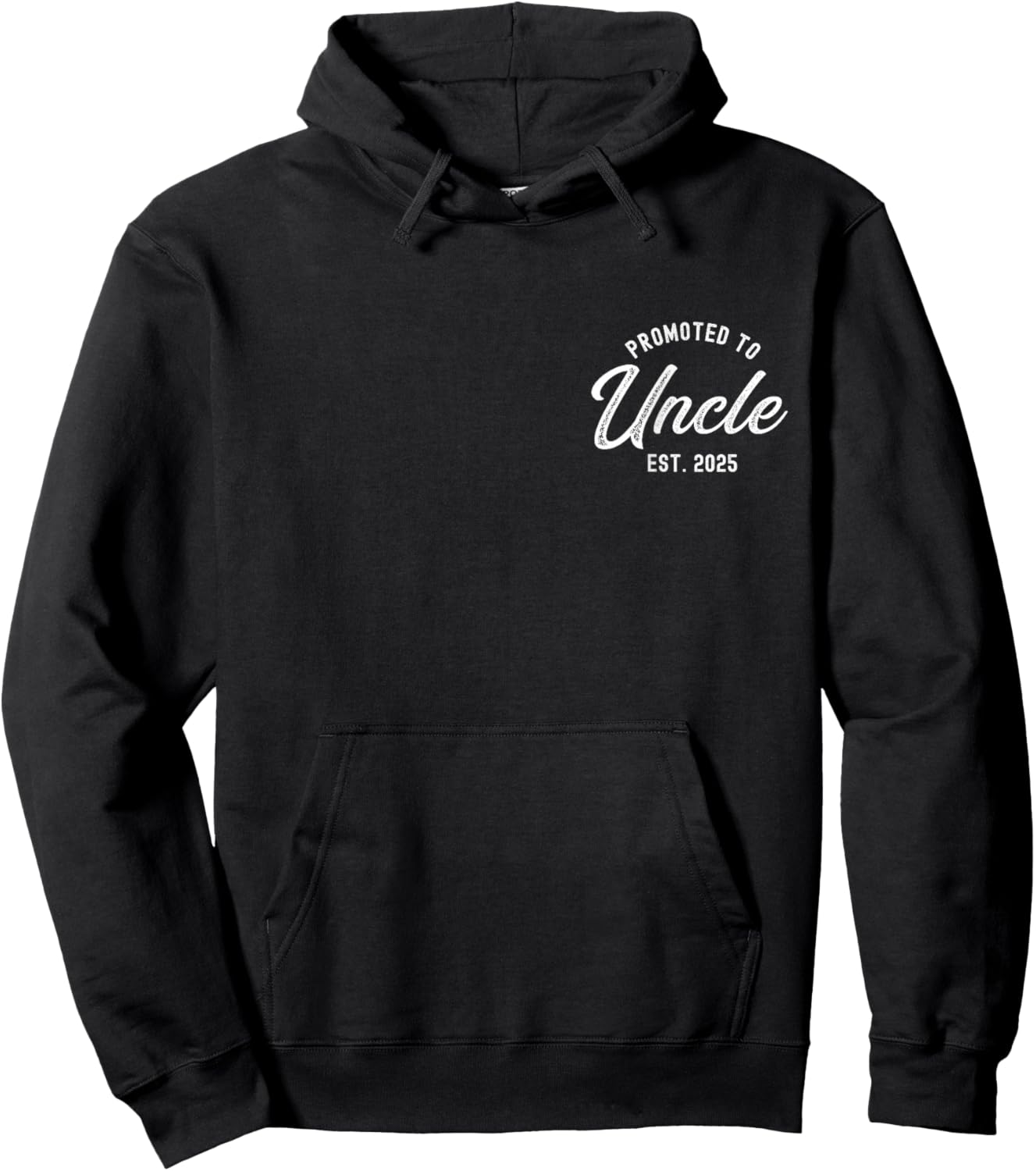 Promoted To Uncle Est 2025 Funny Baby Announcement Gift Hoodie - Hoodie | Black