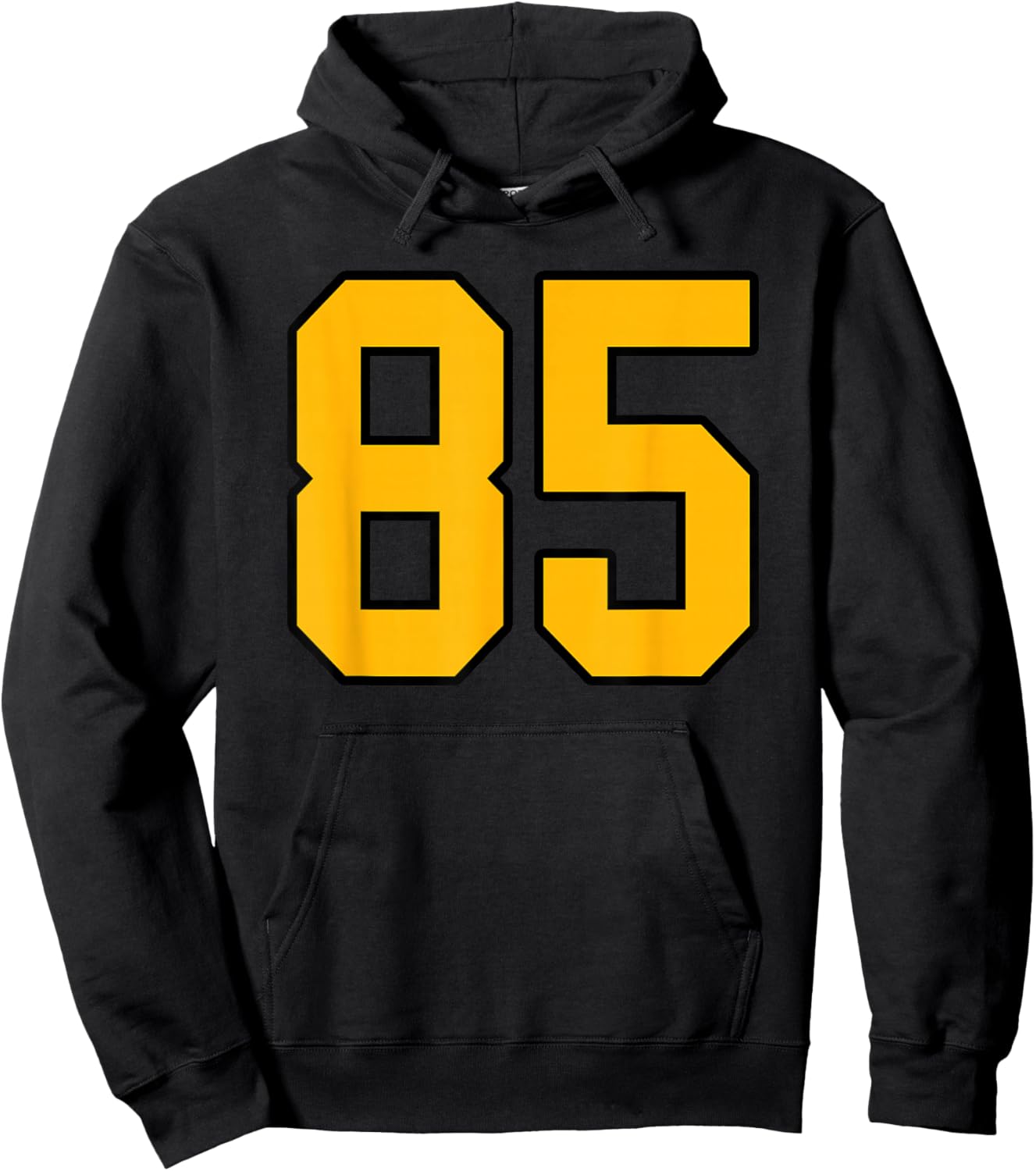 Gold and Black Sports Number 85 Jersey Uniform Player Hoodie - Hoodie | Black