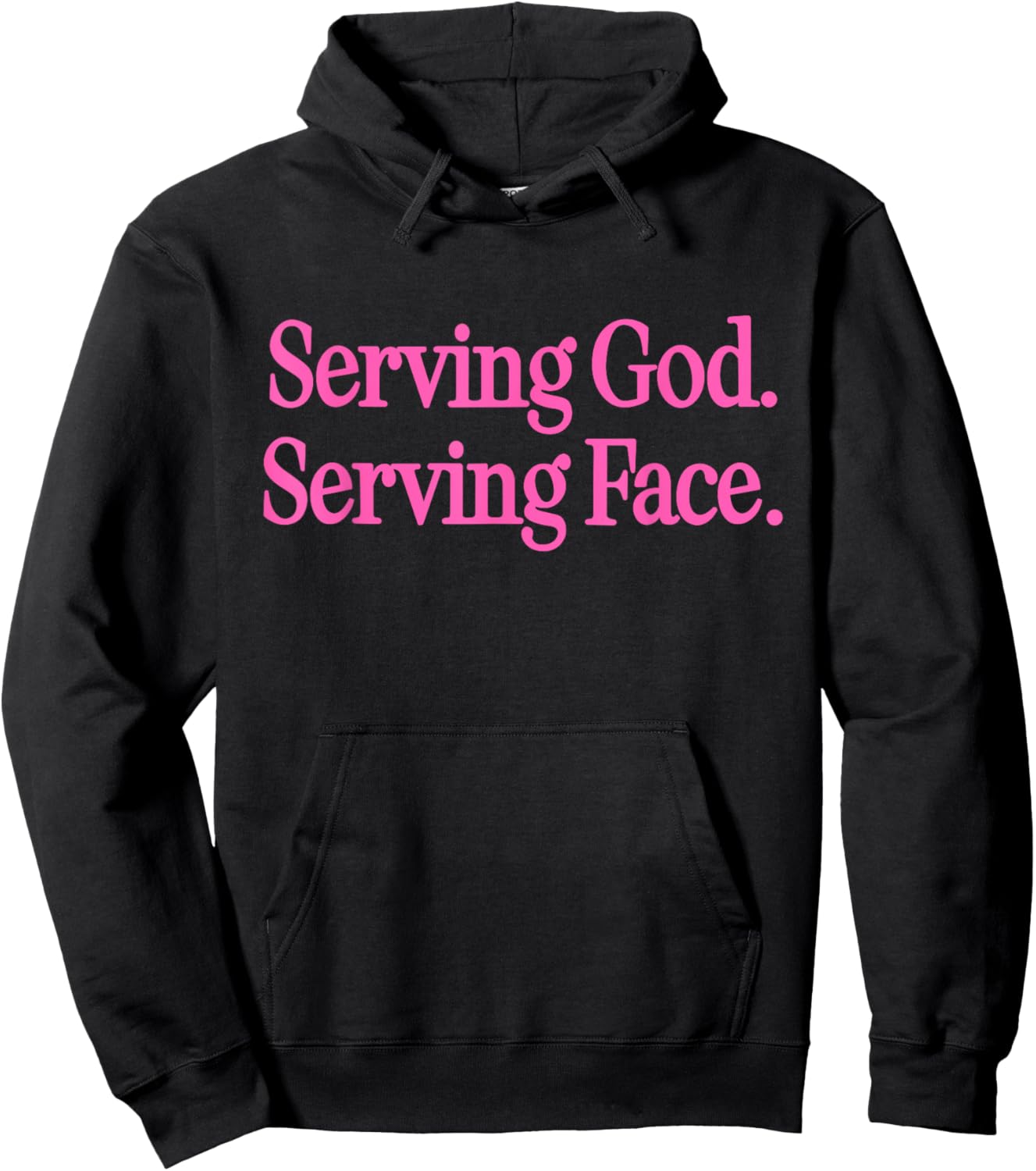 Serving God Serving Face Funny Christian Quotes Hoodie - Hoodie | Black