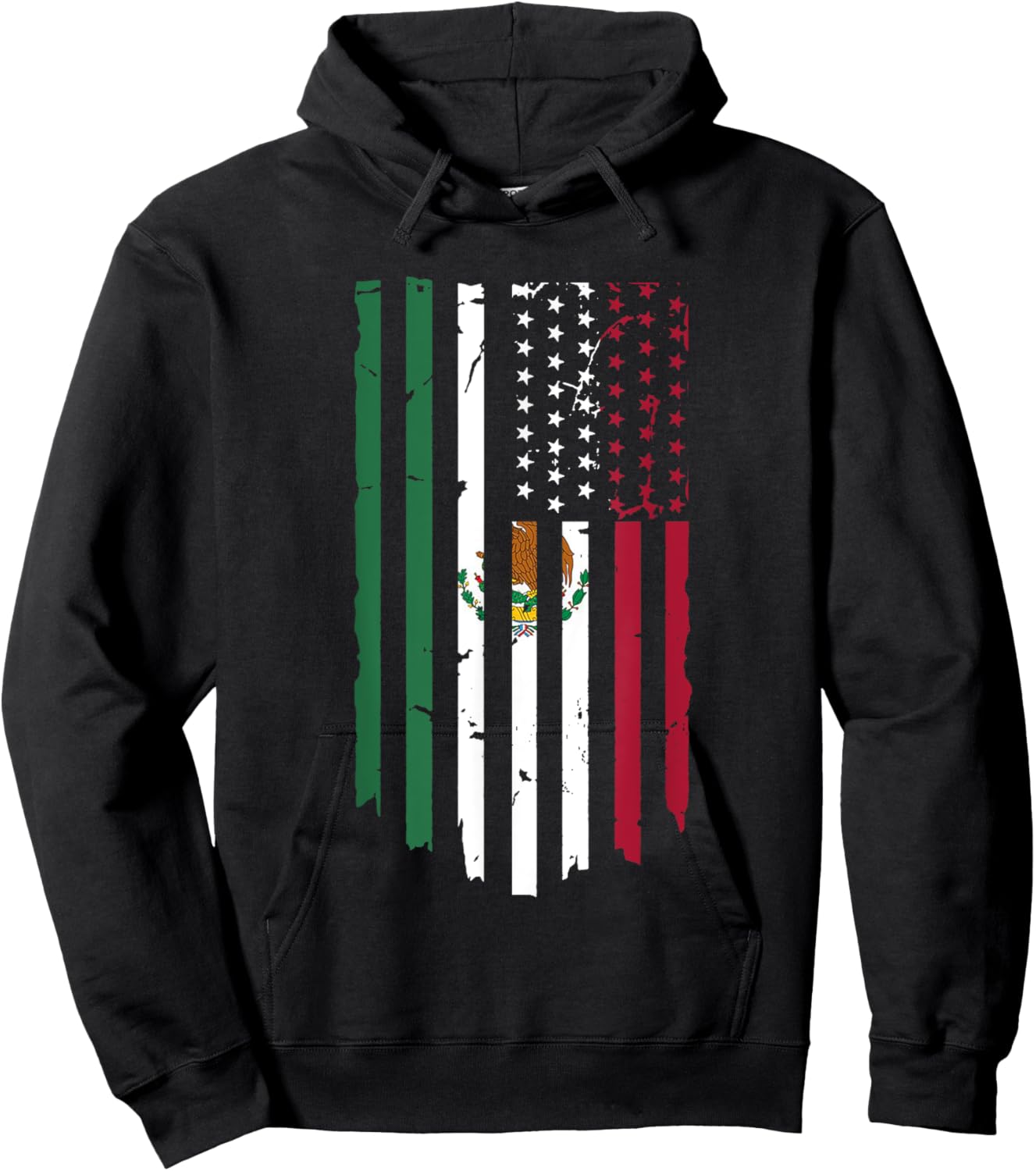Mexico US Flag Patriot Mexican Flag American Flag Hoodie - Hoodie | Black