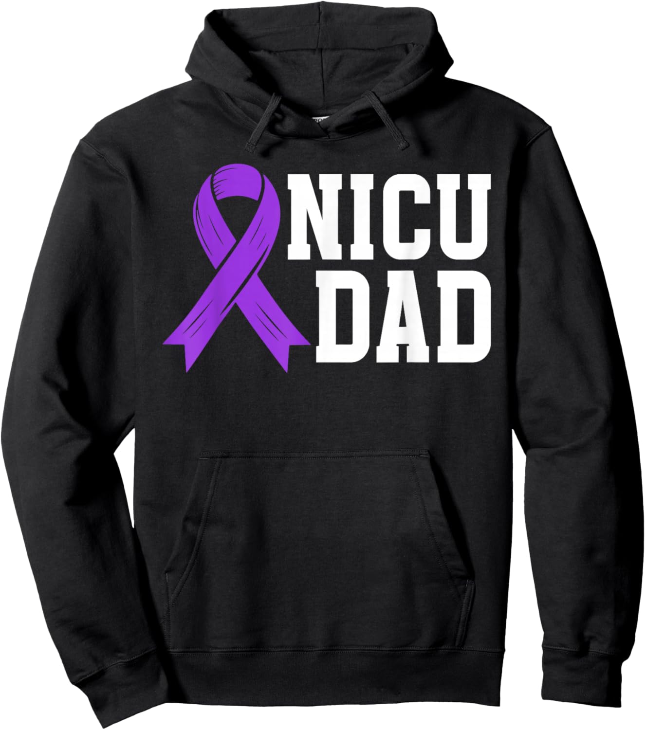 NICU Dad Micro Preemie Baby Dad of NICU Warrior NICU Father Hoodie - Hoodie | Black