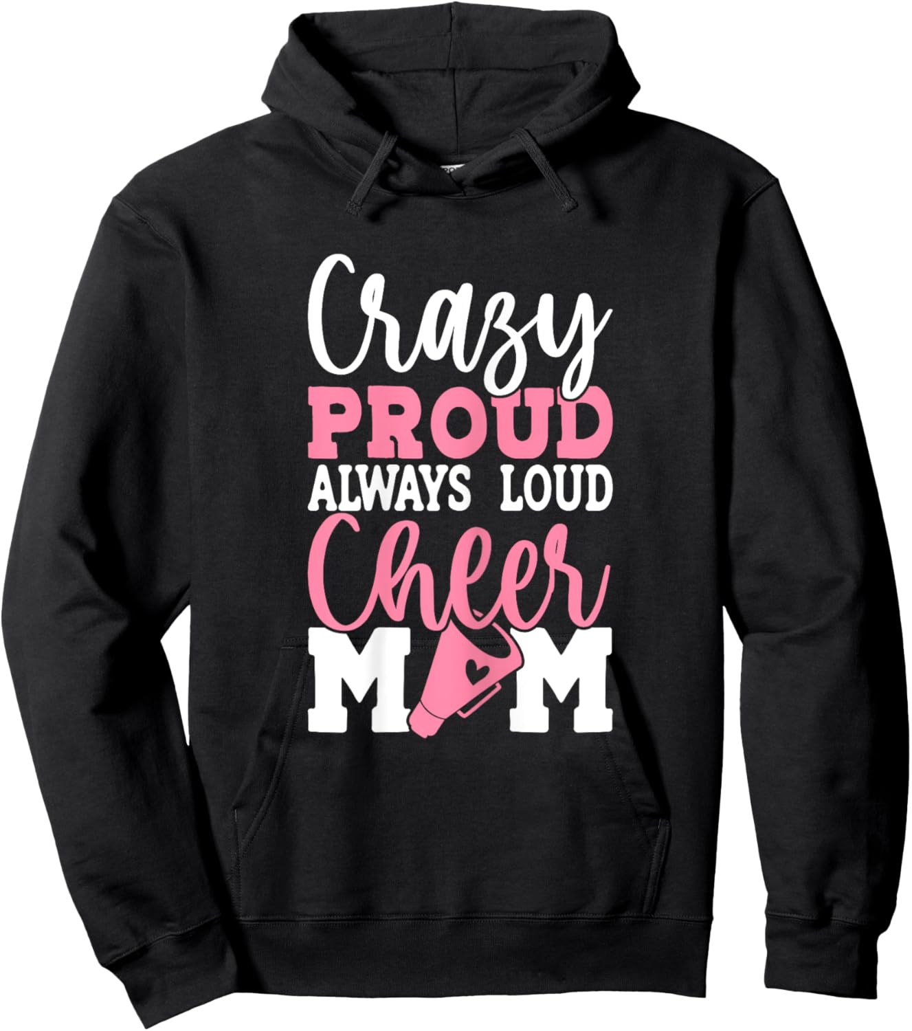 Cheerleader Mama Mother Cheer Mom Loud & Proud Cheerleading Hoodie - Hoodie | Black