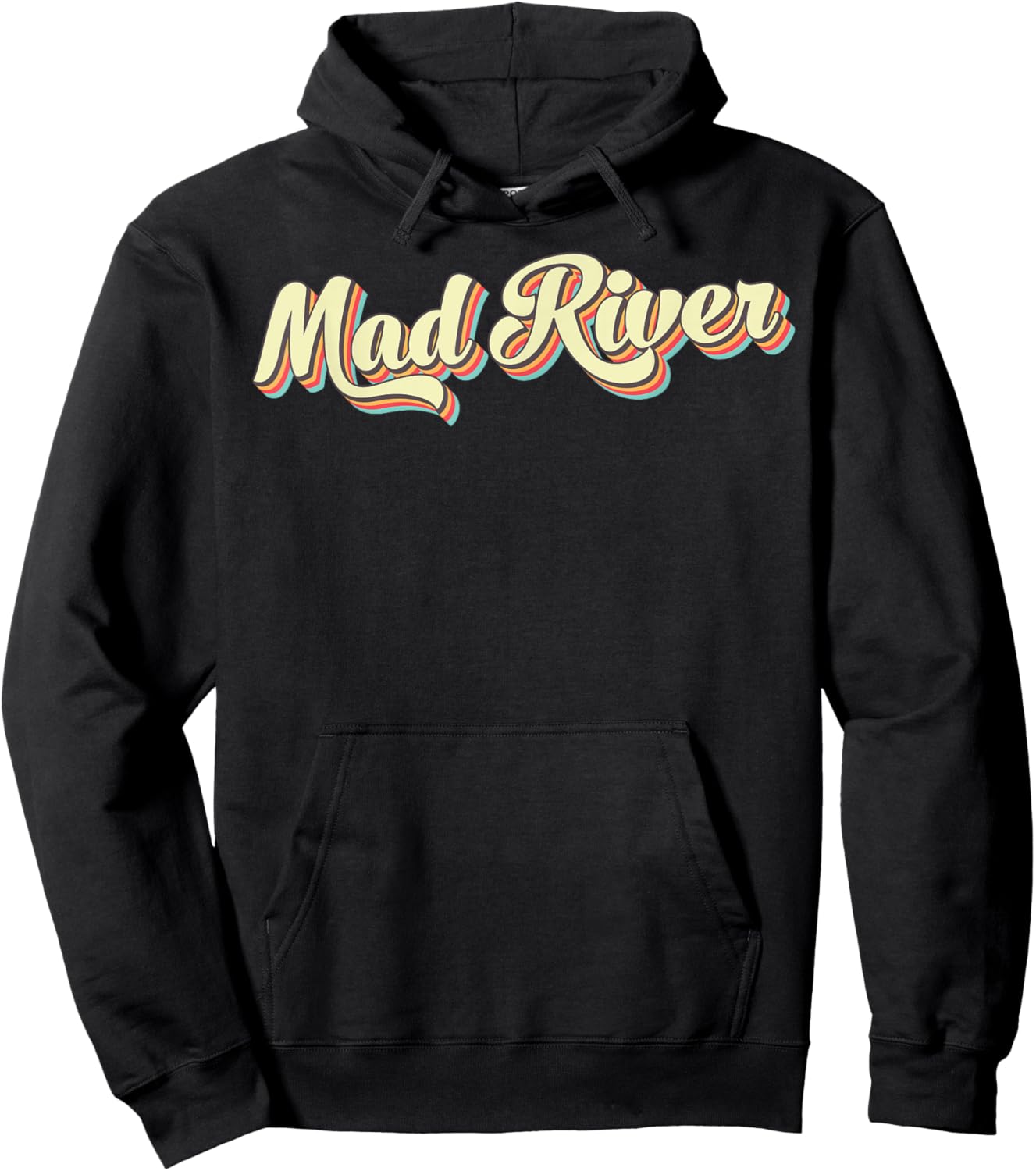 Mad River Retro Art Baseball Font Vintage Hoodie - Hoodie | Black