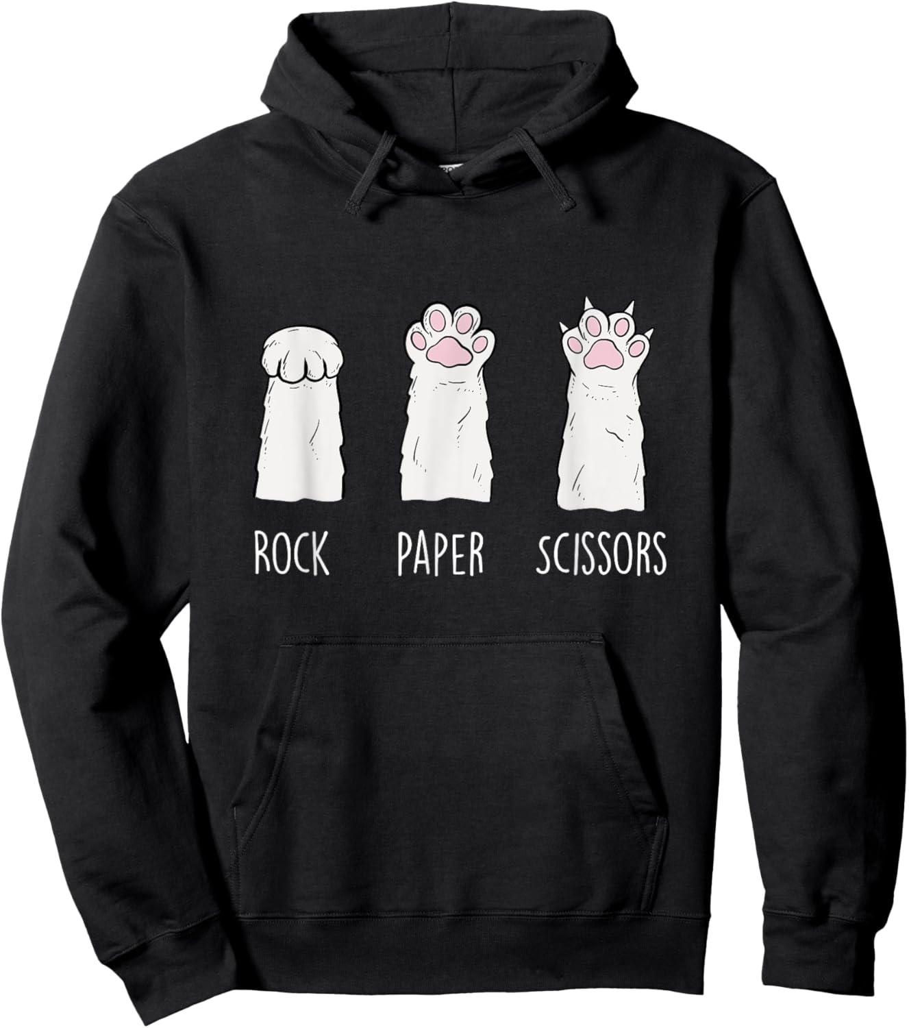 Rock Paper Scissors - Cat Lover Kitten Owner Kitty Hoodie - Hoodie | Black