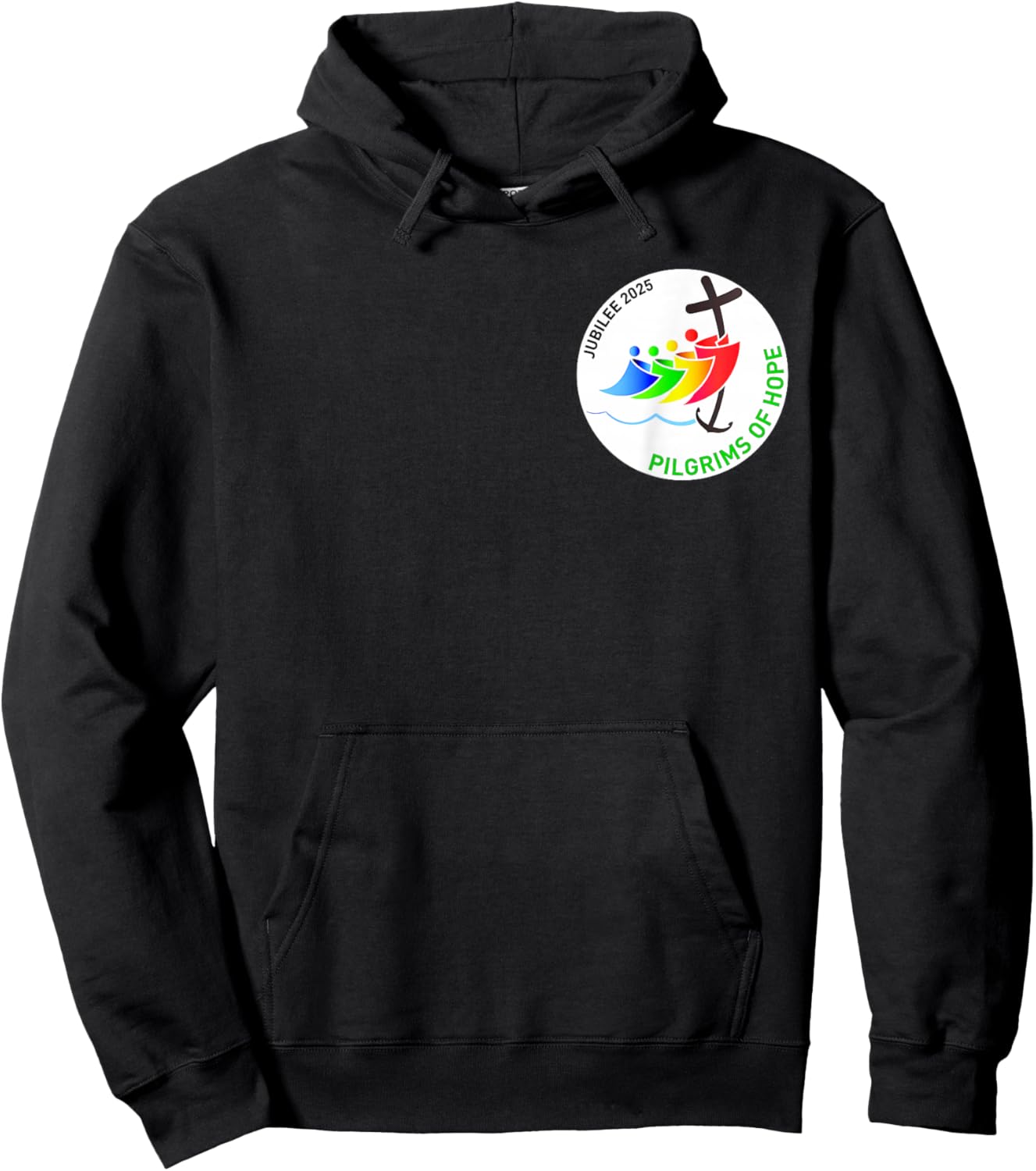 Catholic Jubilee 2025 Stained Glass Pilgrims Of Hope Hoodie - Hoodie | Black