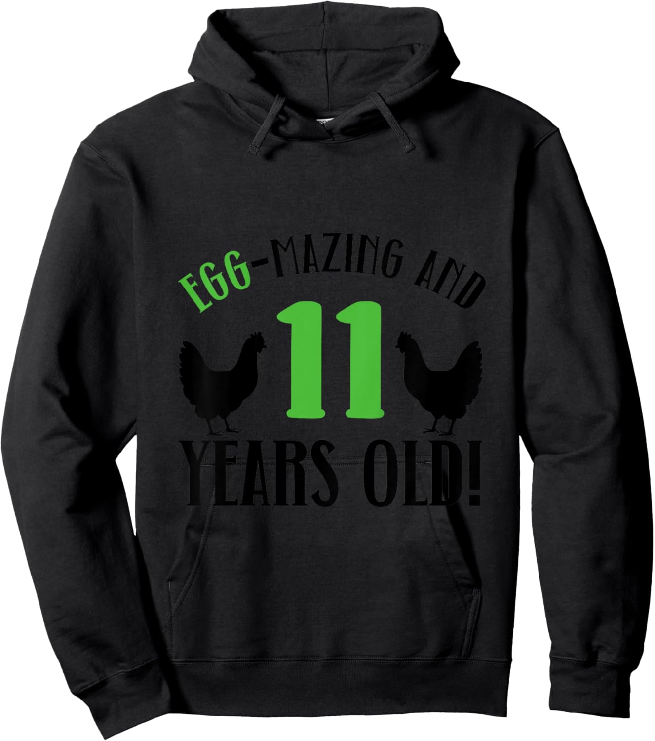 Kids 11th Birthday 11 Years Old Chicken Farmer chicken Lover Hoodie - Hoodie | Black