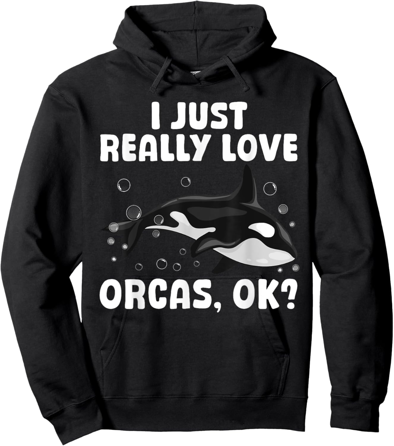Funny Orca Whale Design Women Girls Boys Orca Lover Hoodie - Hoodie | Black