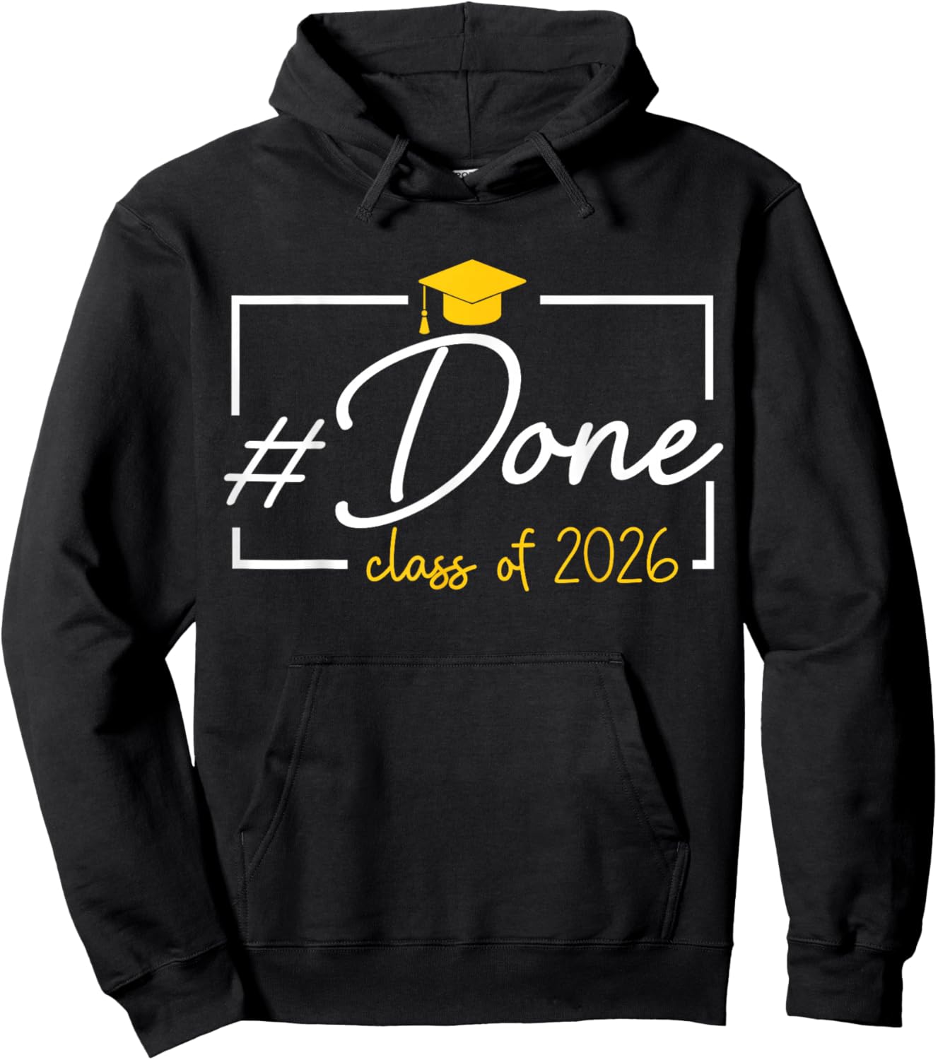 Done Class of 2026 Senior Graduation 2026 Him Her Men Women Hoodie - Hoodie | Black