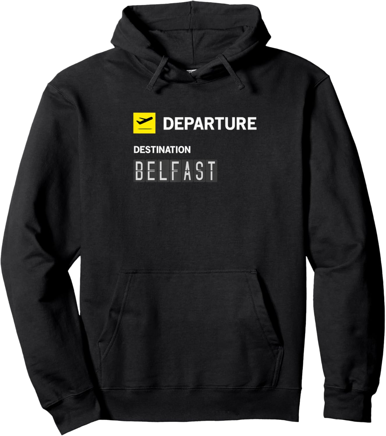 Tableau d'affichage Aéroport Départ Belfast Hoodie - Hoodie | Black