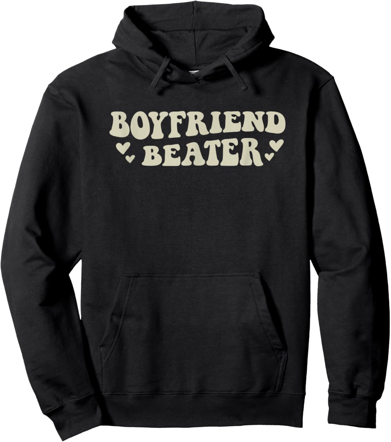 Boyfriend Beater Funny Girlfriend Humor Retro Groovy Hoodie - Hoodie | Black