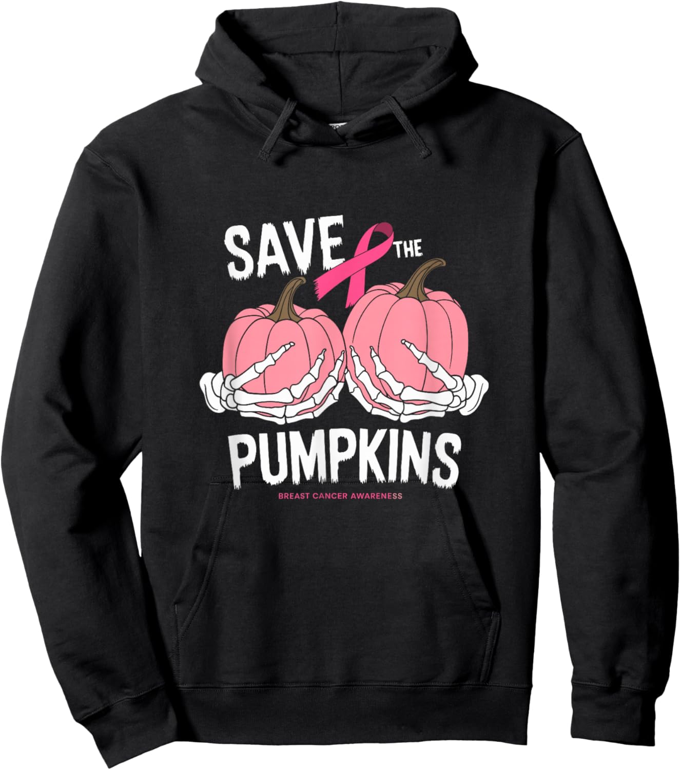 Save The Pumpkins Breast Cancer Hoodie - Hoodie | Black