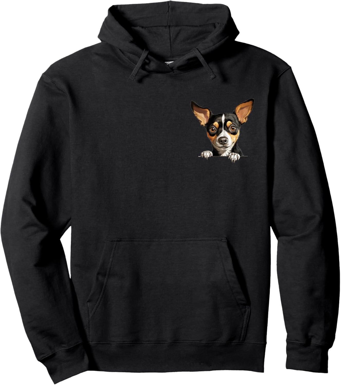 Rat Terrier Dog Mom Dad New Puppy Peeking Hoodie - Hoodie | Black