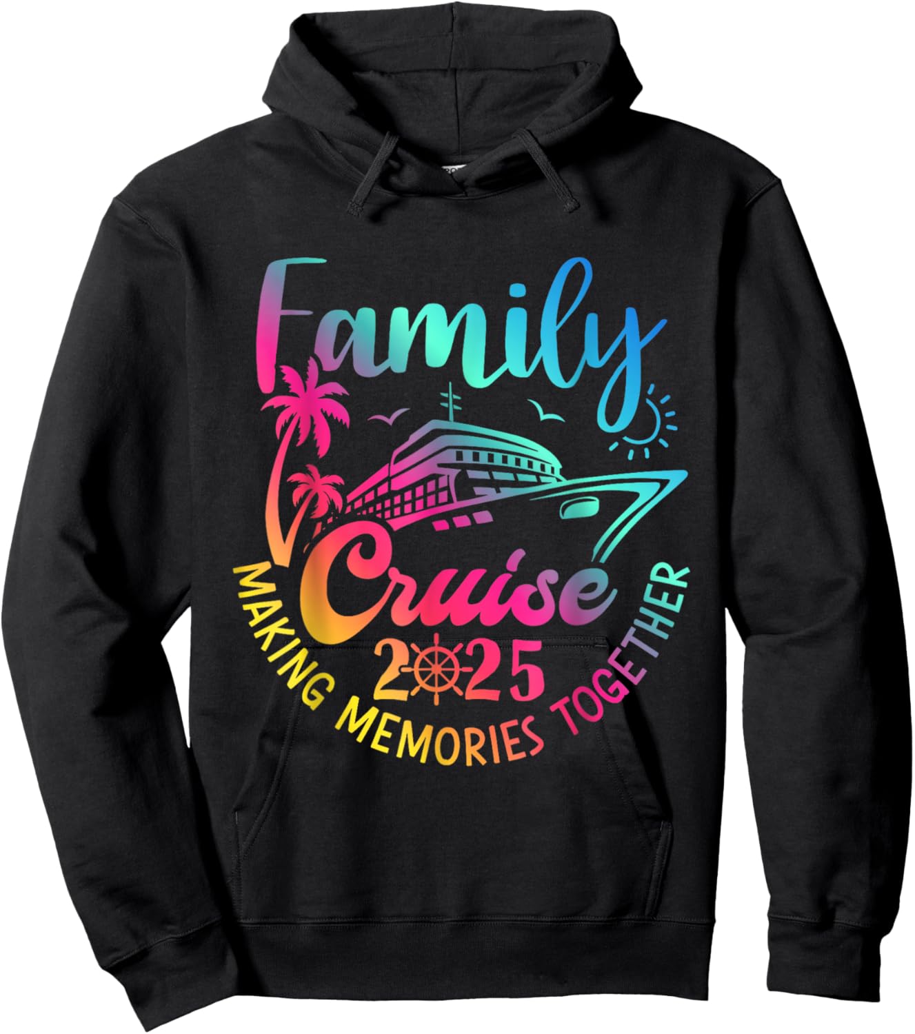 Family Cruise 2025 Summer Vacation Matching Family Cruise Hoodie - Hoodie | Black